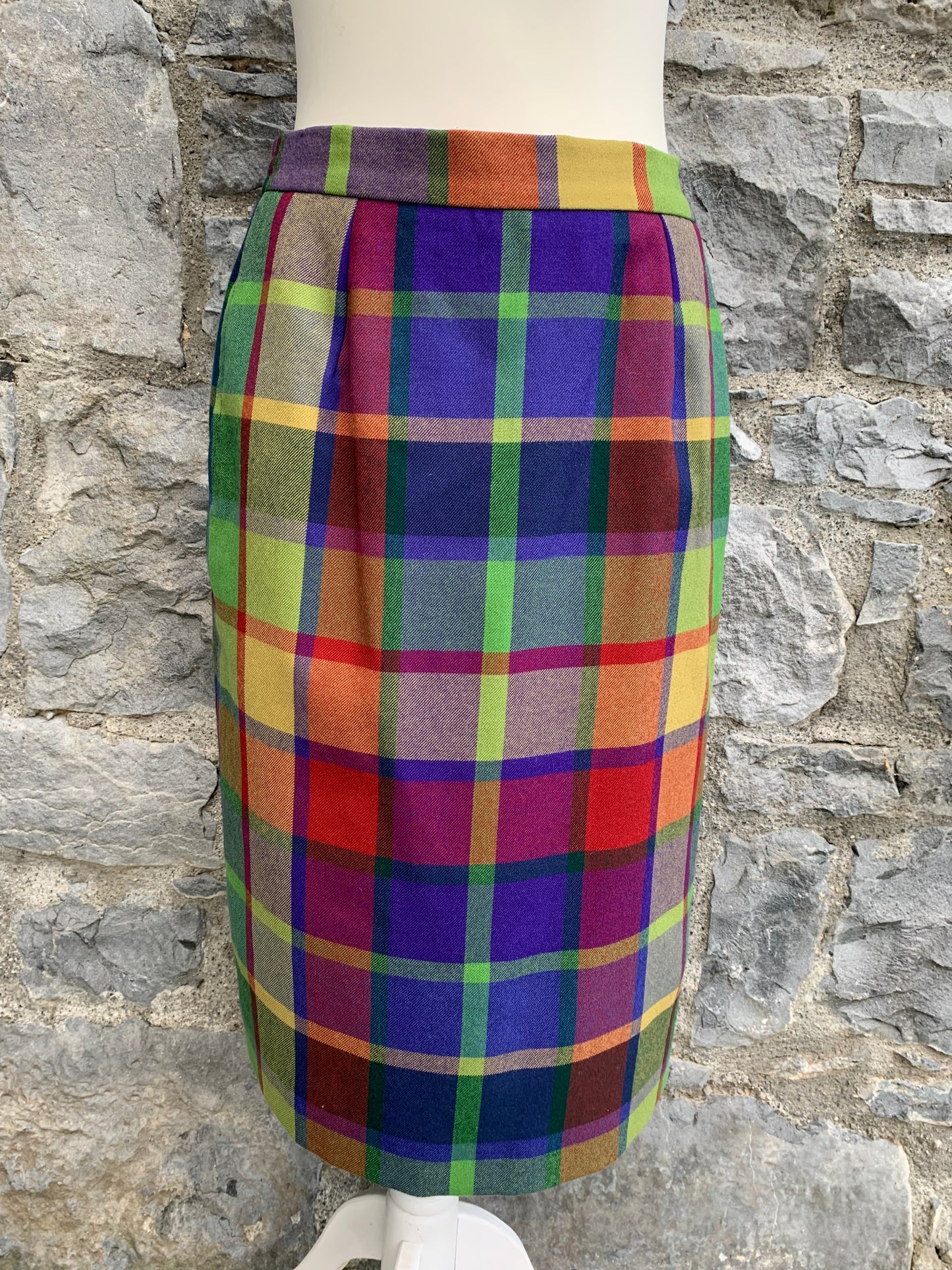 90s Avoca rainbow check skirt uk 12