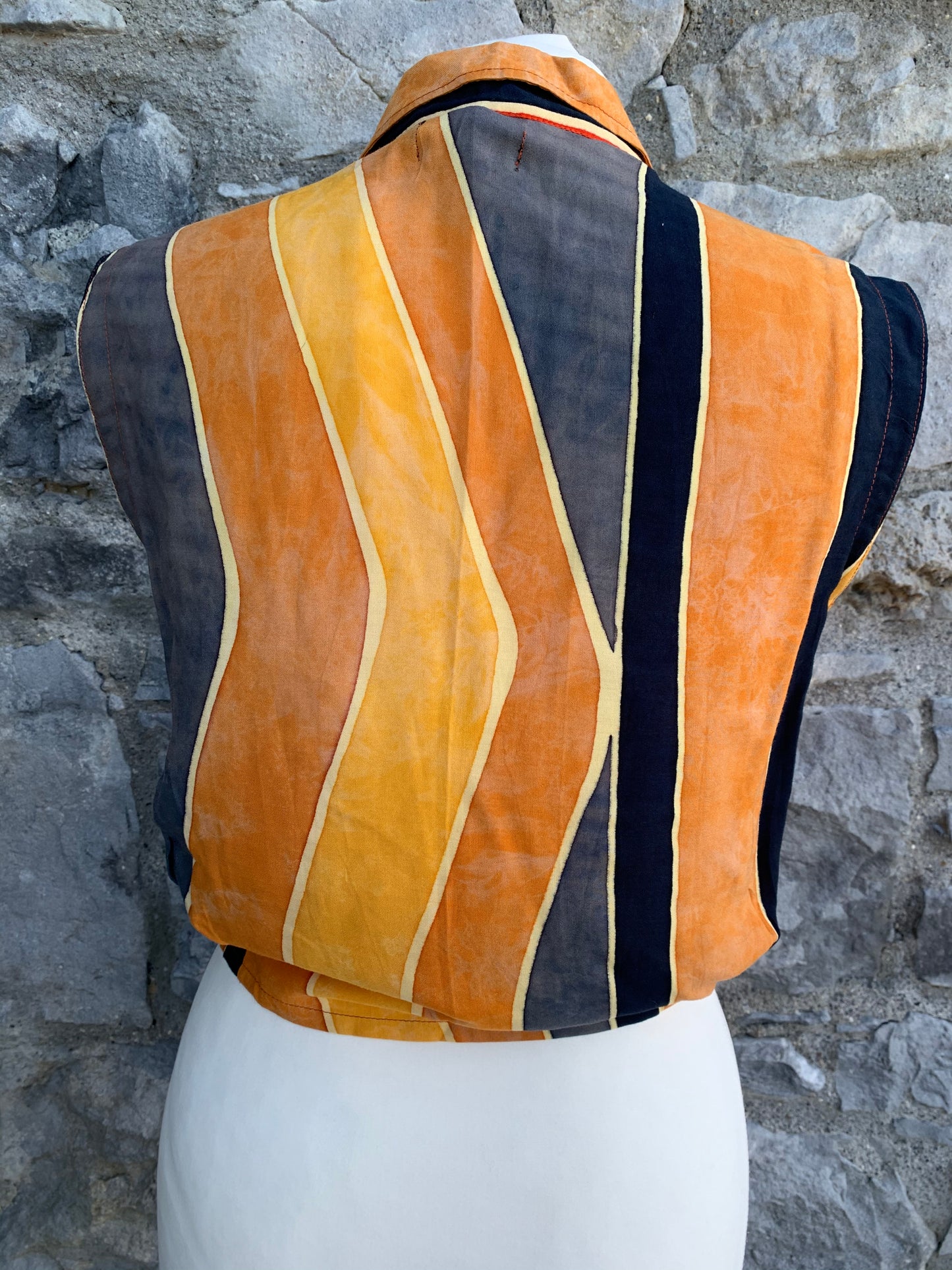 Casch 80s orange cropped top uk 8
