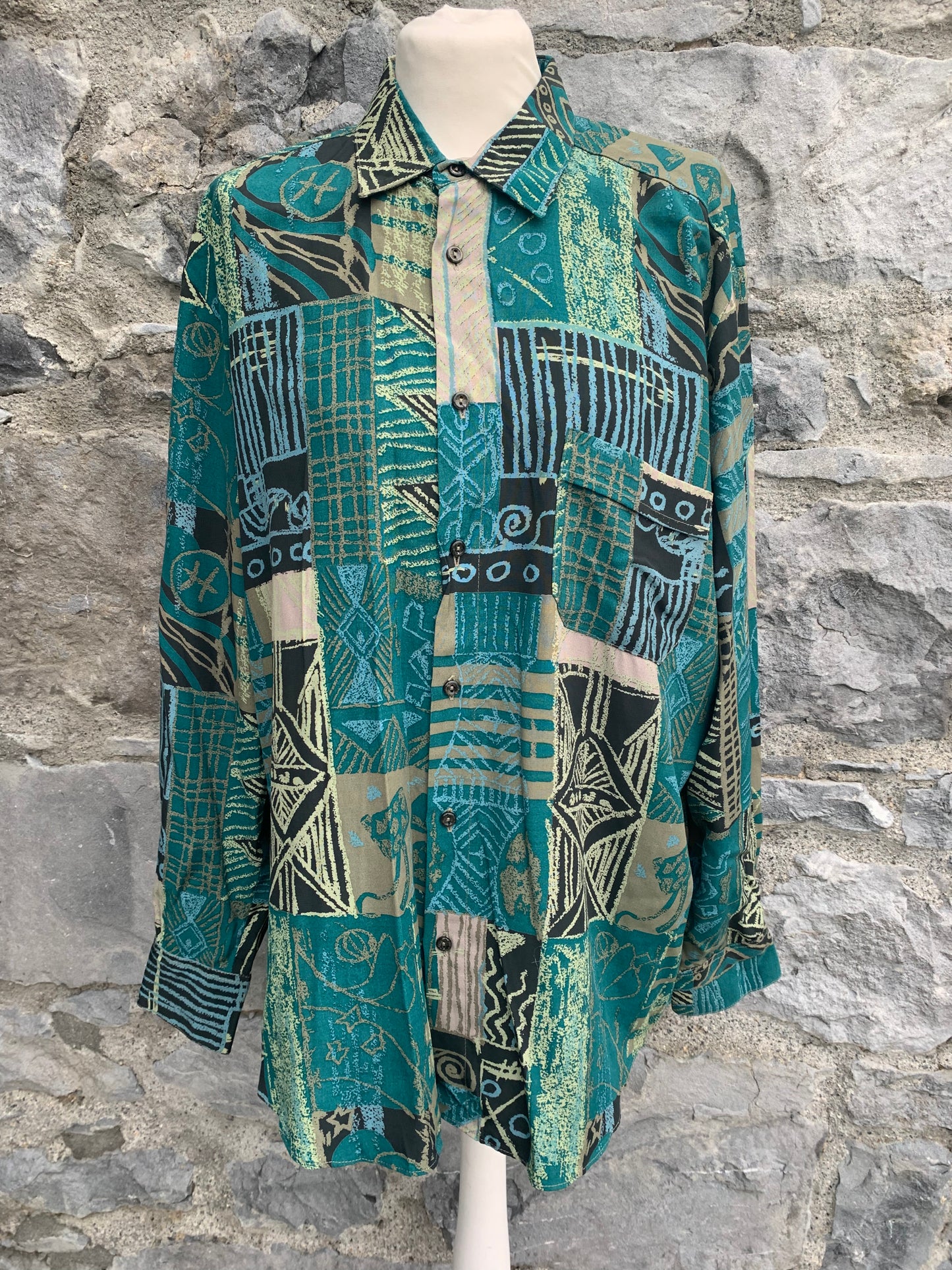 Awax 80s geometric shirt Large