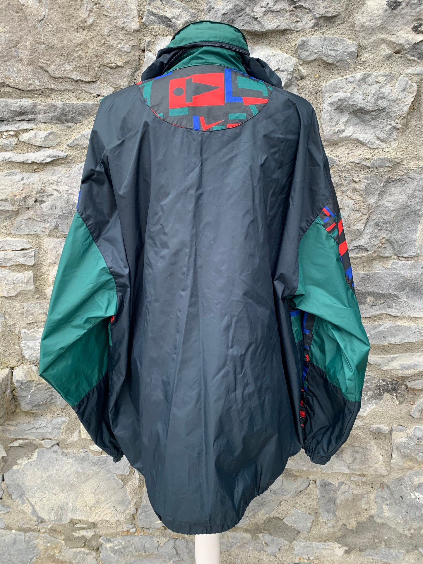 80s abstract rain jacket Large