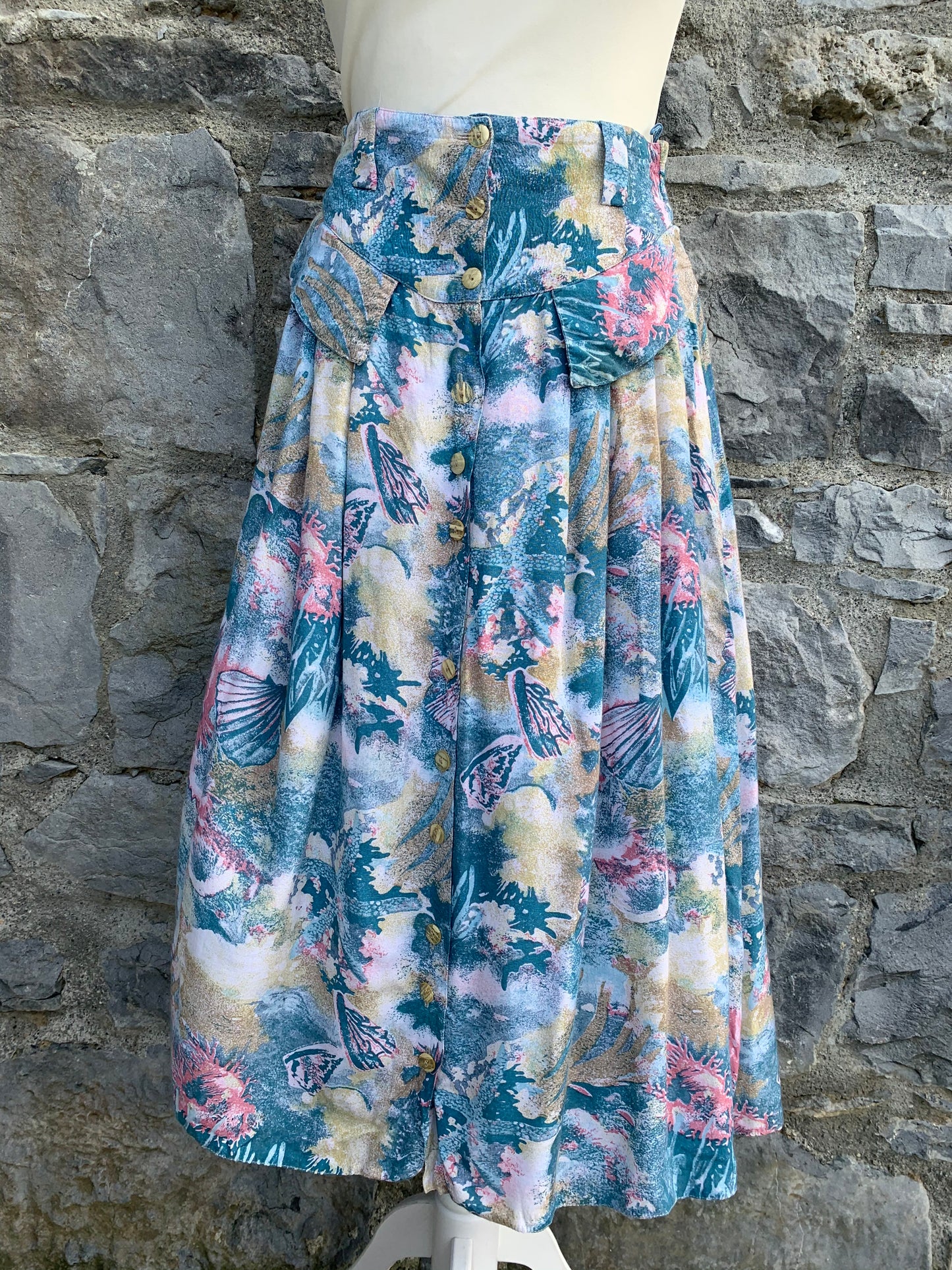 Sea shells button up skirt uk 8