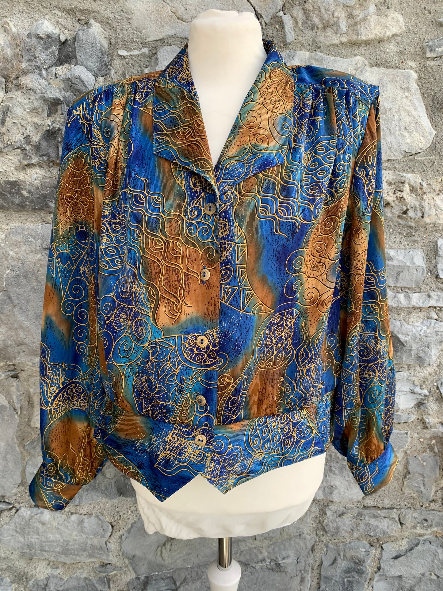 Sommermann blue&brown blouse uk 18