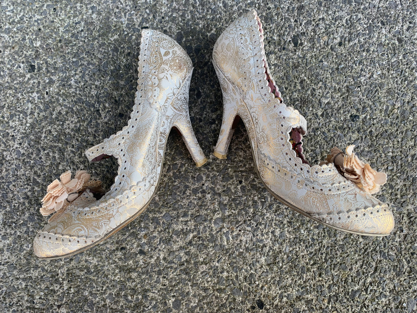 Cream heels uk 6.5 (eu 40)