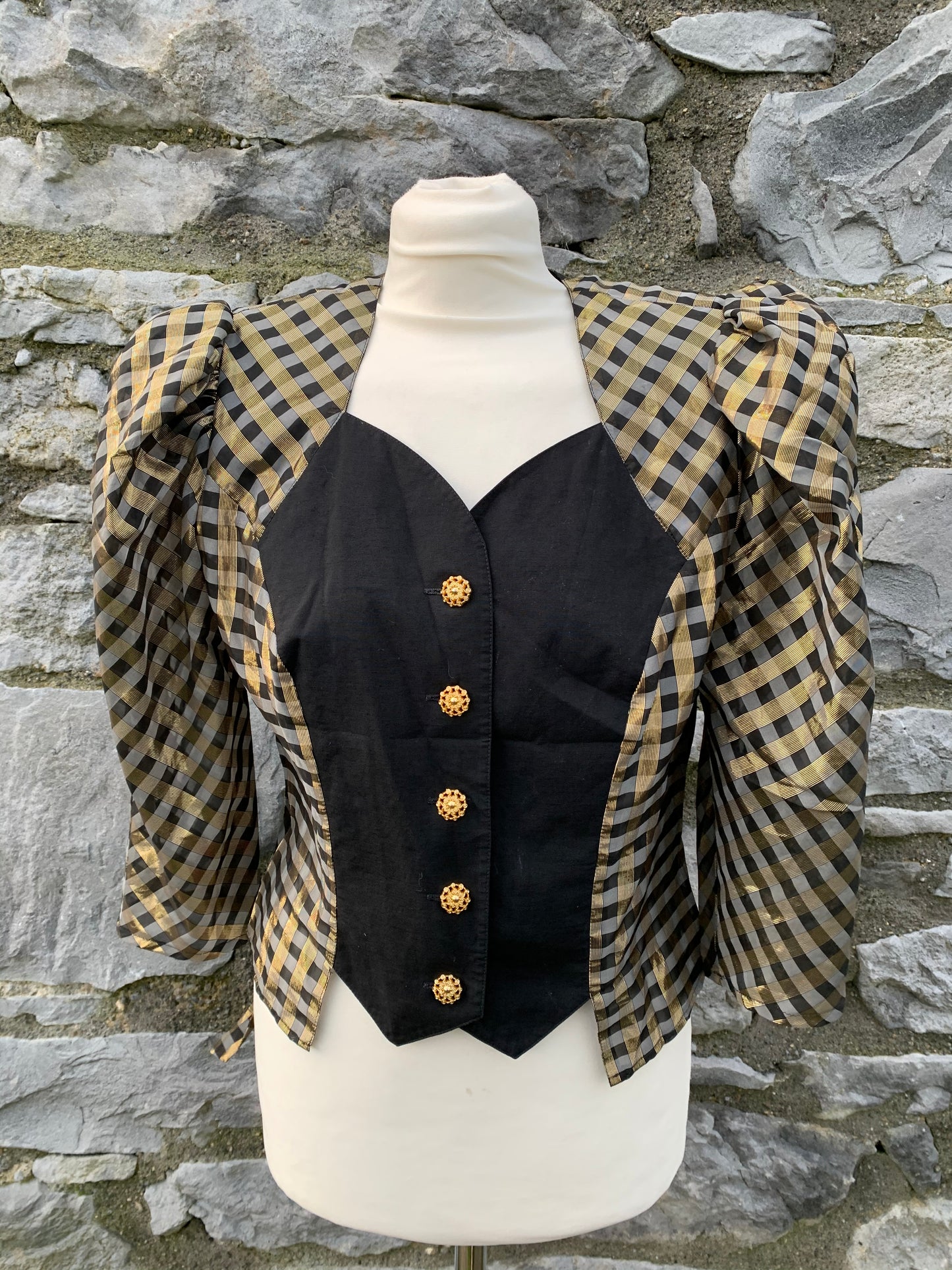 Dorette 80s Gold blouse uk 10