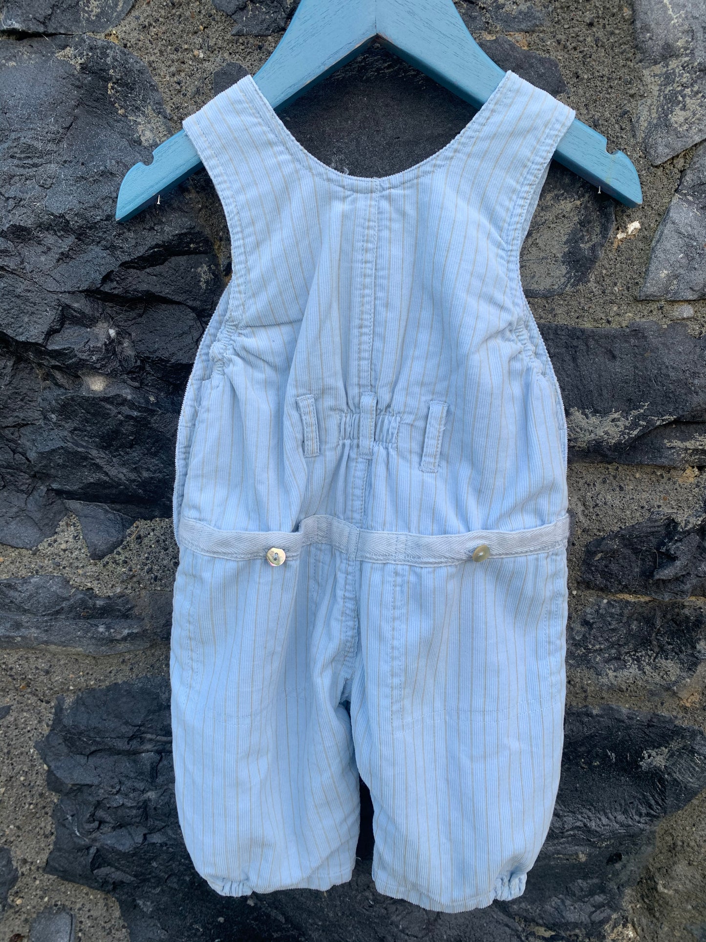 Blue stripy cord dungarees 3m (62cm)