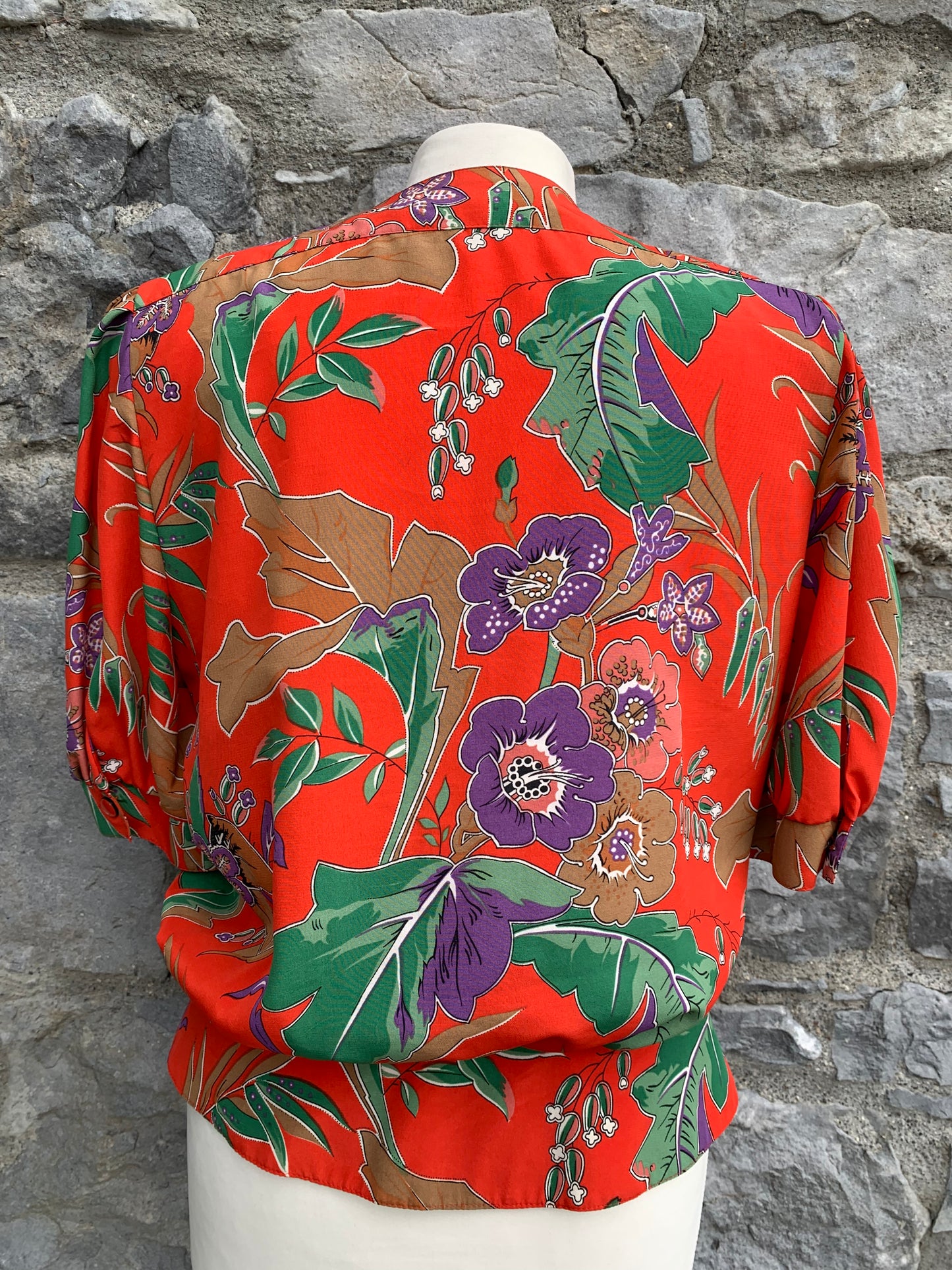 Hardob red flowers blouse uk 10