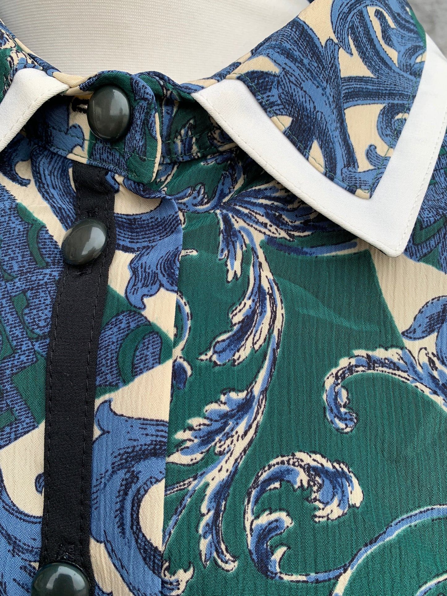 Blue&green patterned blouse uk 14-16