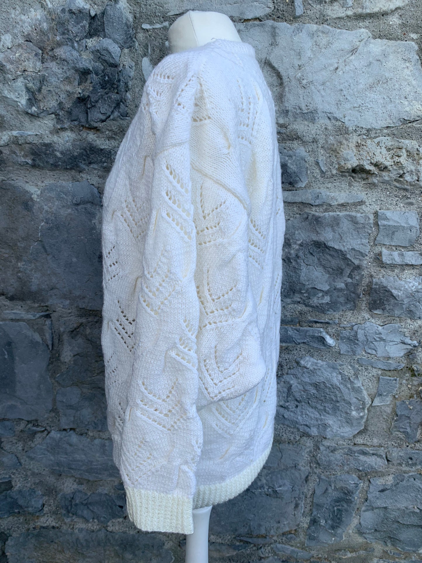White pointelle jumper uk 10-12