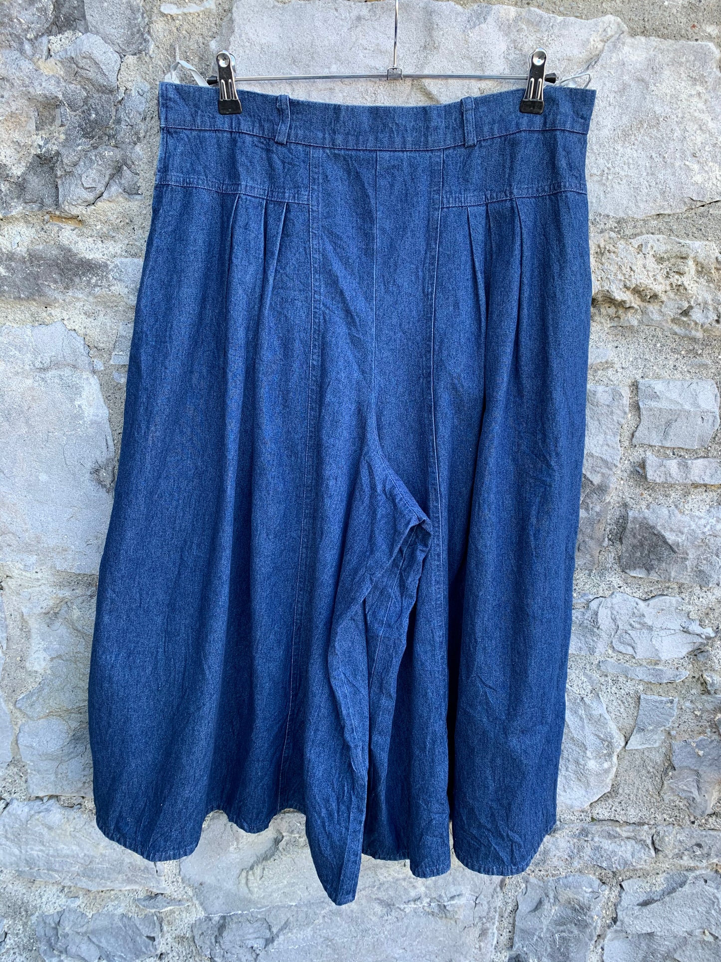 Fade out wide denim culottes uk 16