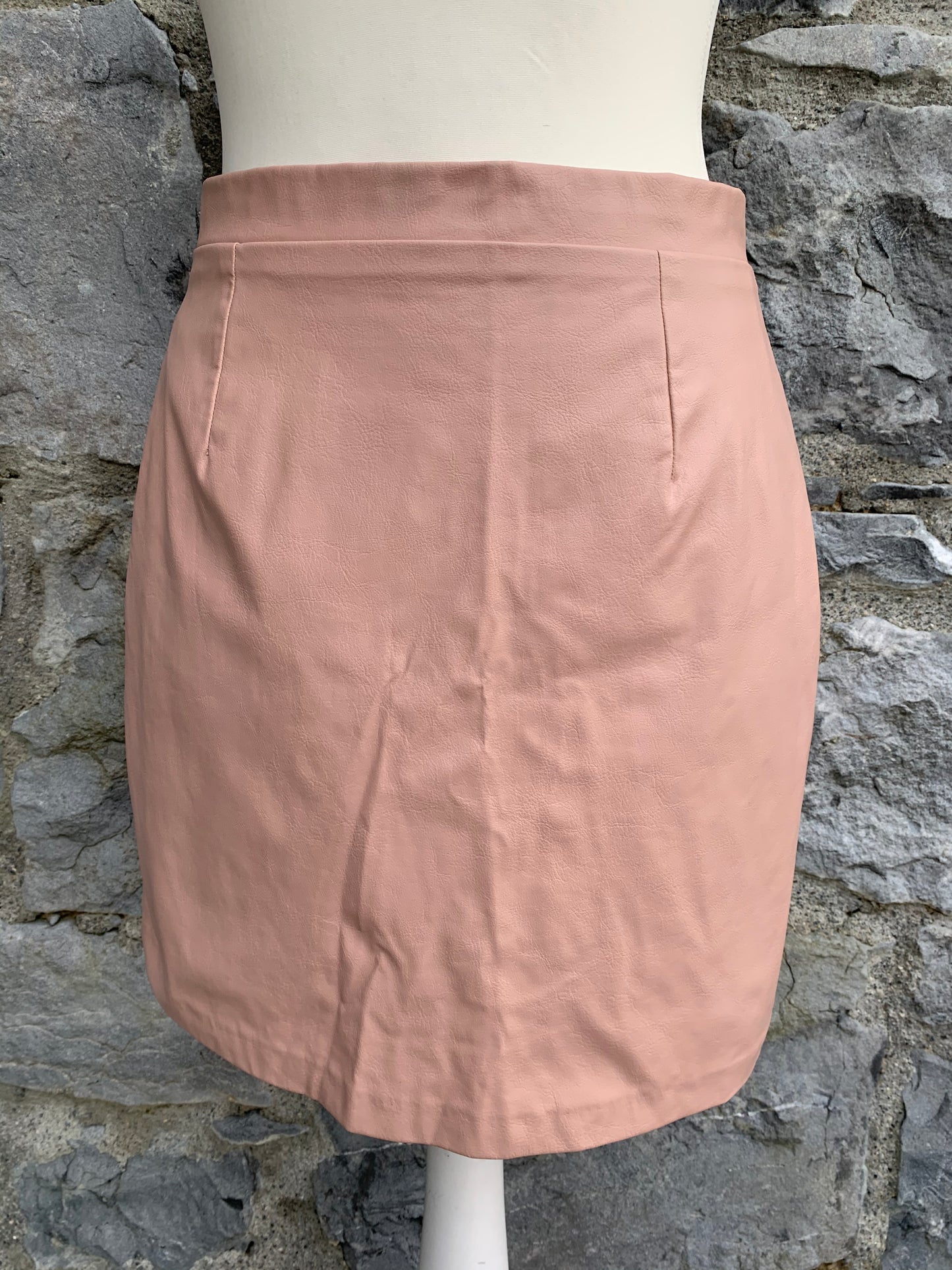 Faux leather pink skirt uk 10