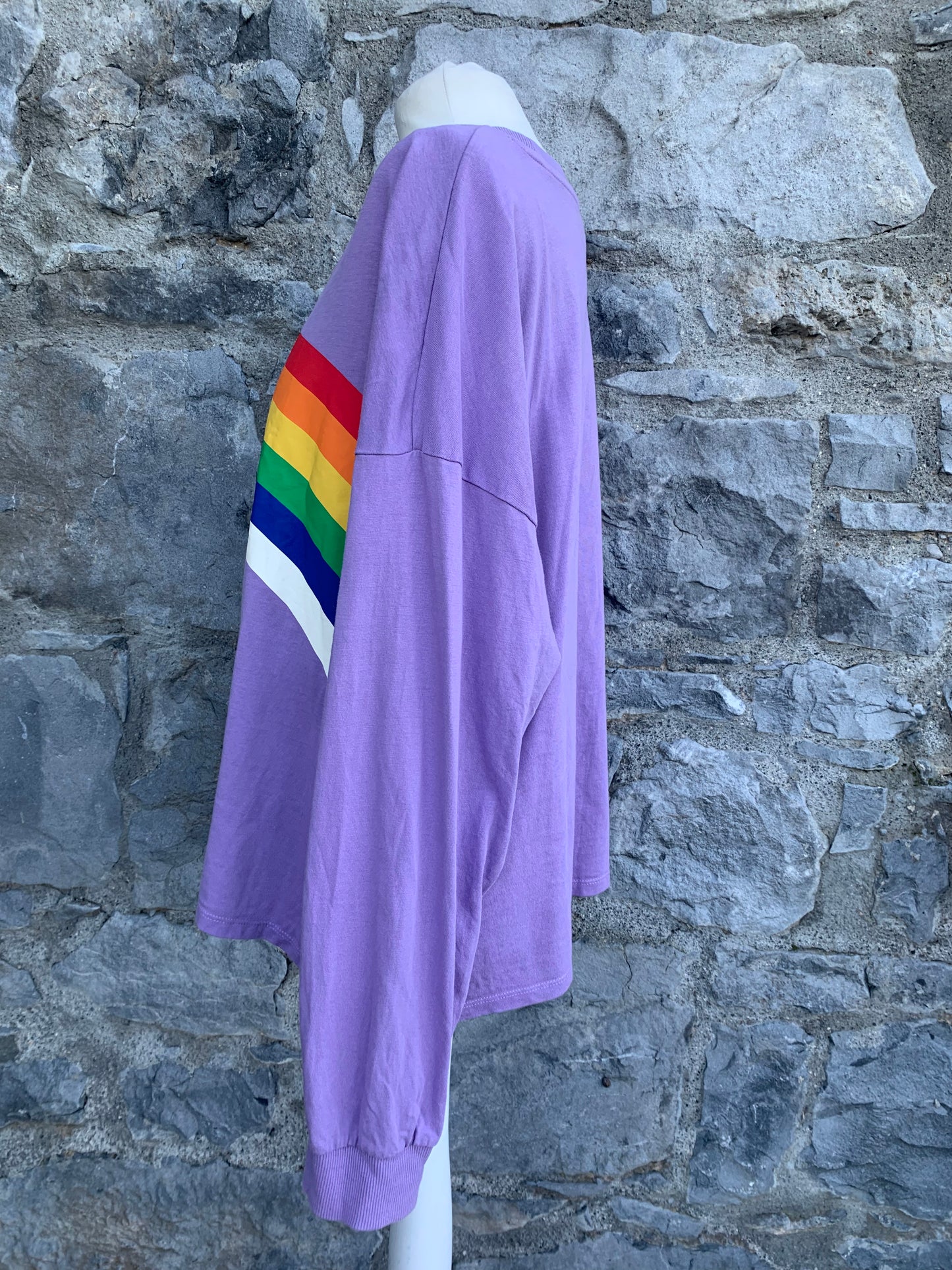 Purple top with a rainbow uk 16-20