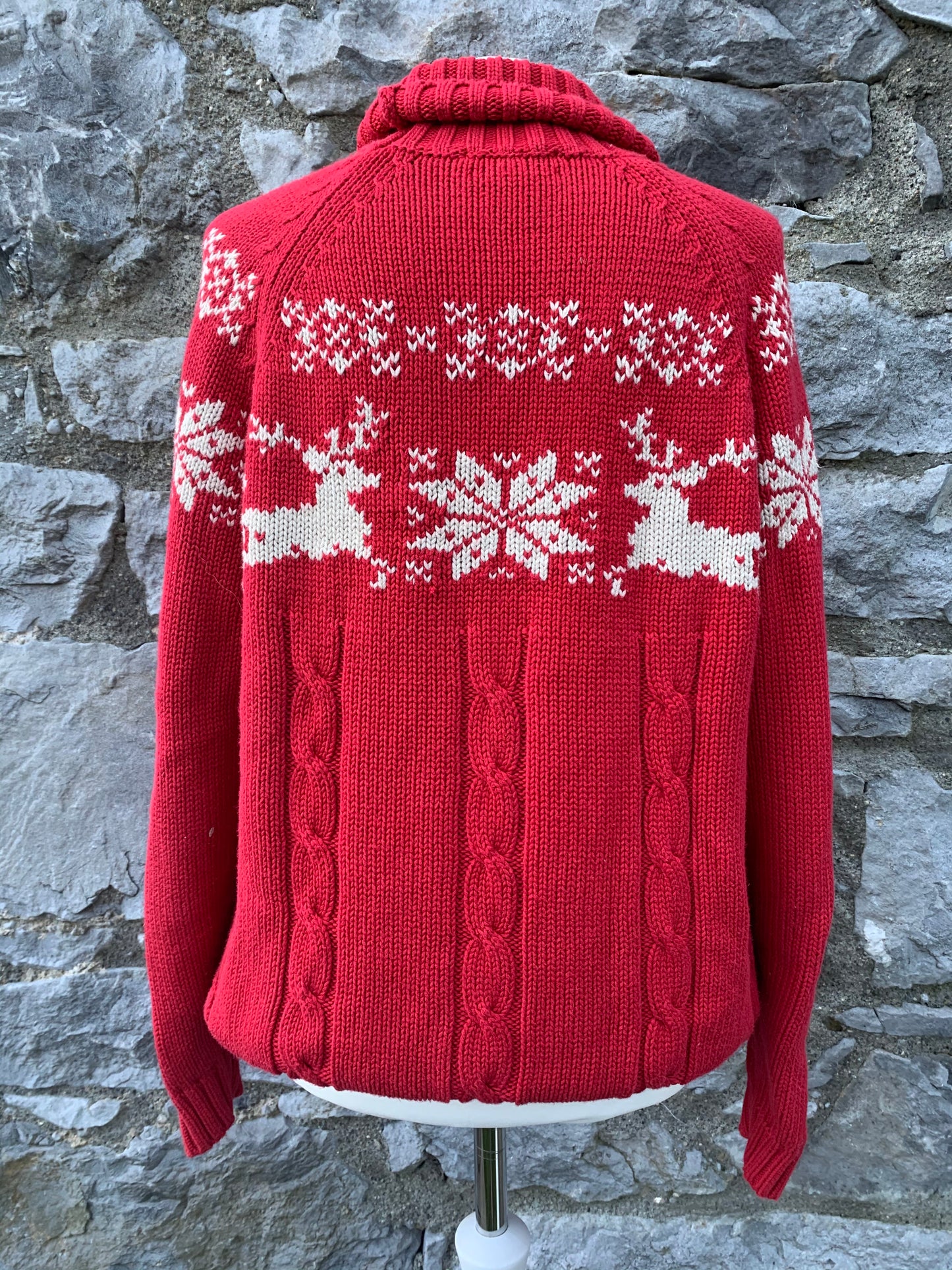 Red turtleneck with reindeer uk 10-12