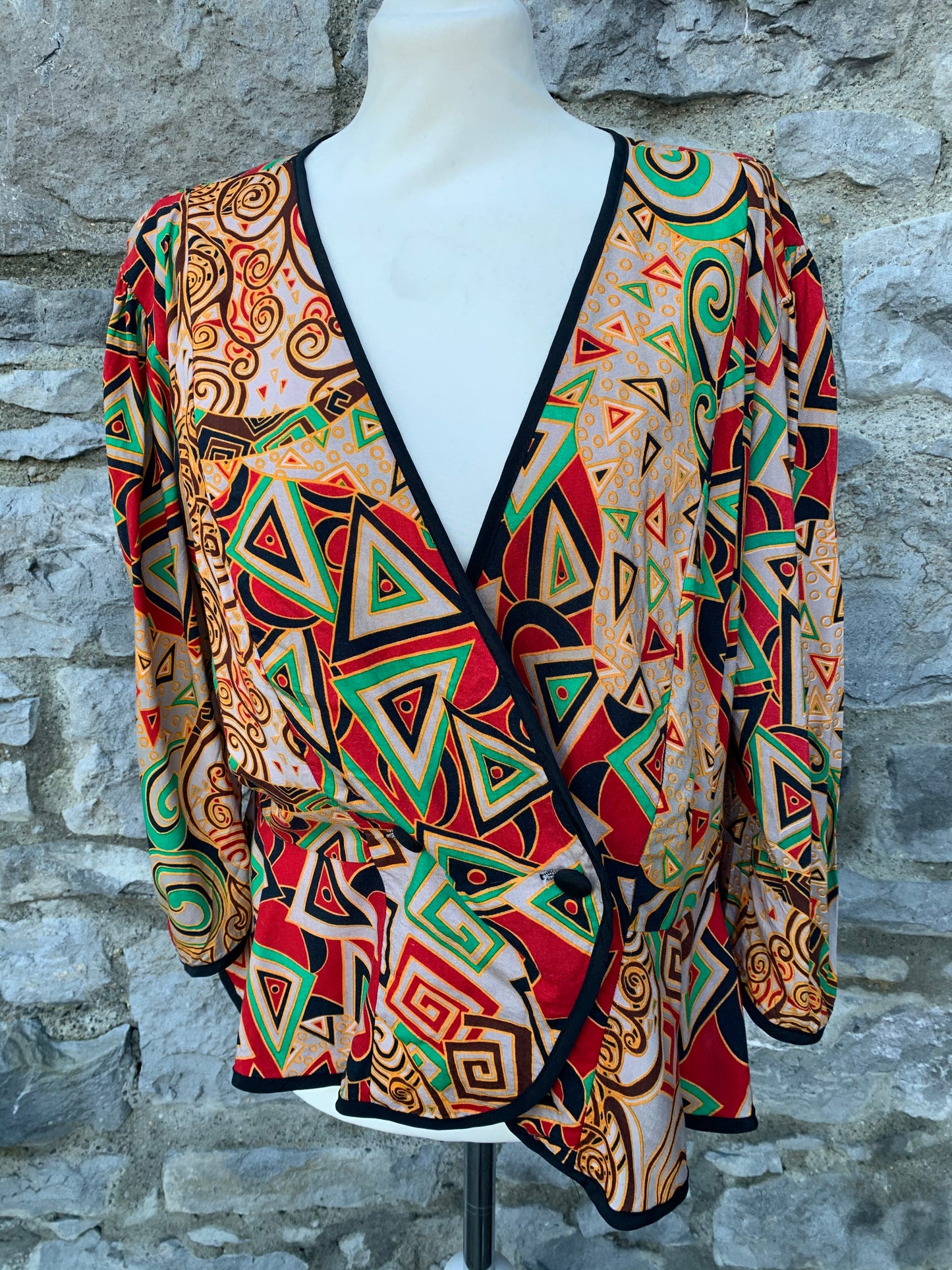 Beautiful U 80s colourful light jacket uk 14