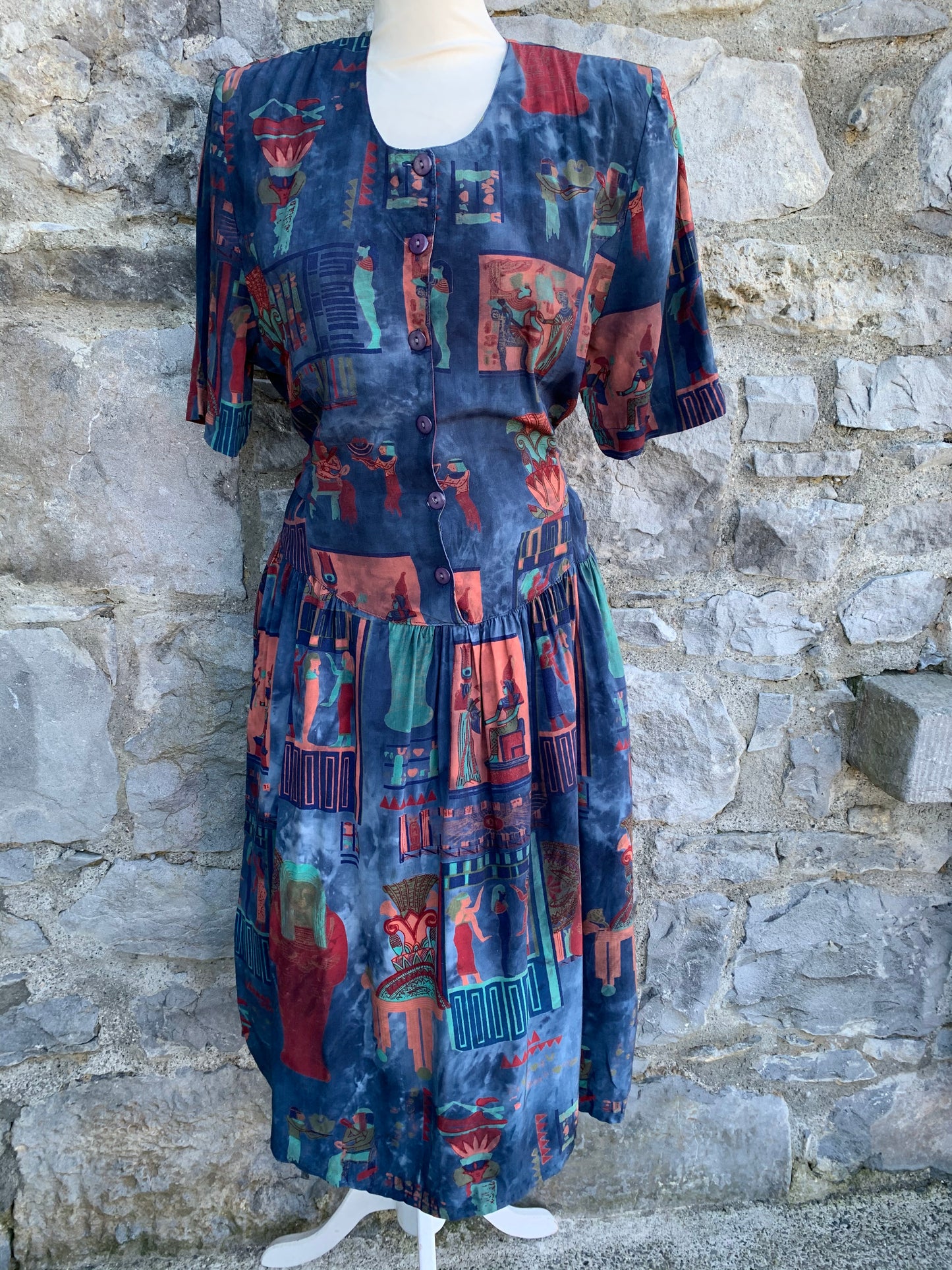 Migisan Ancient Egypt print dress uk 12
