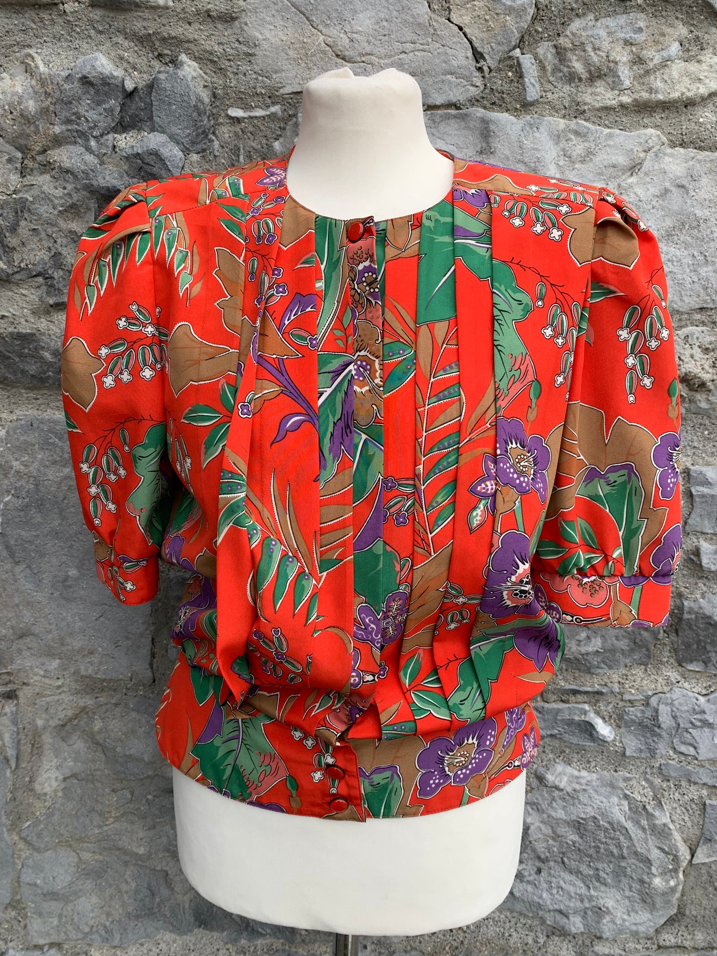 Hardob red flowers blouse uk 10