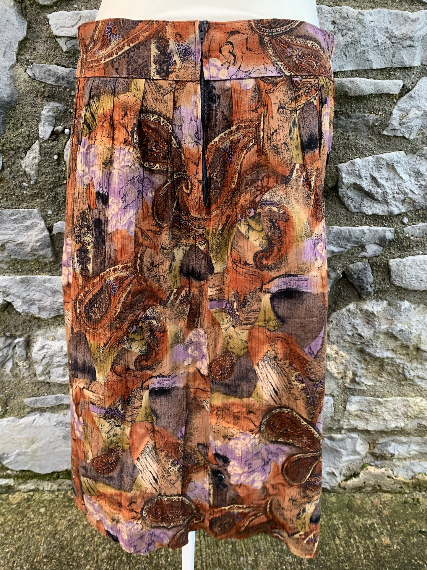 80s abstract wrinkle skirt uk 14-18