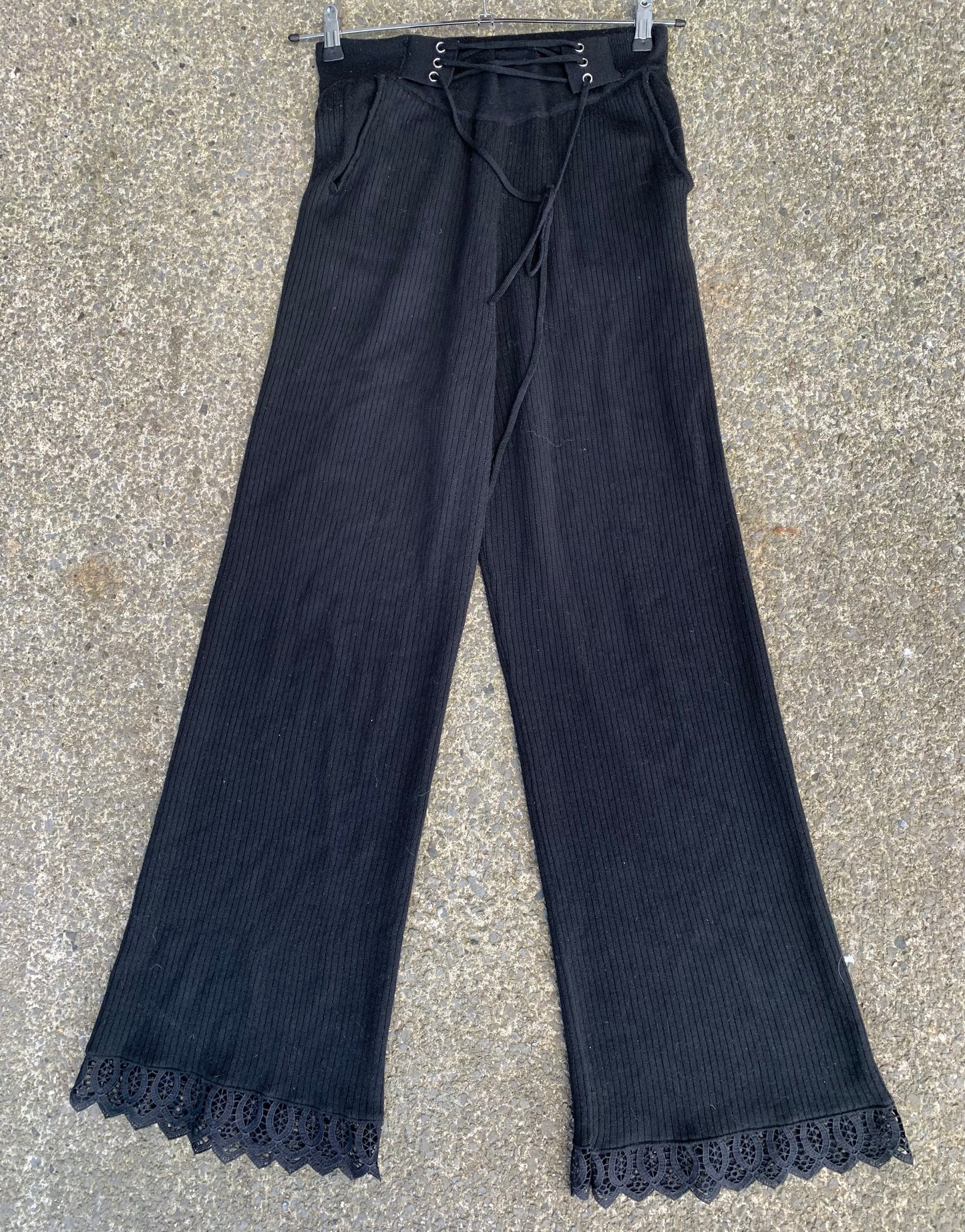 Black knitted flares uk 8-10