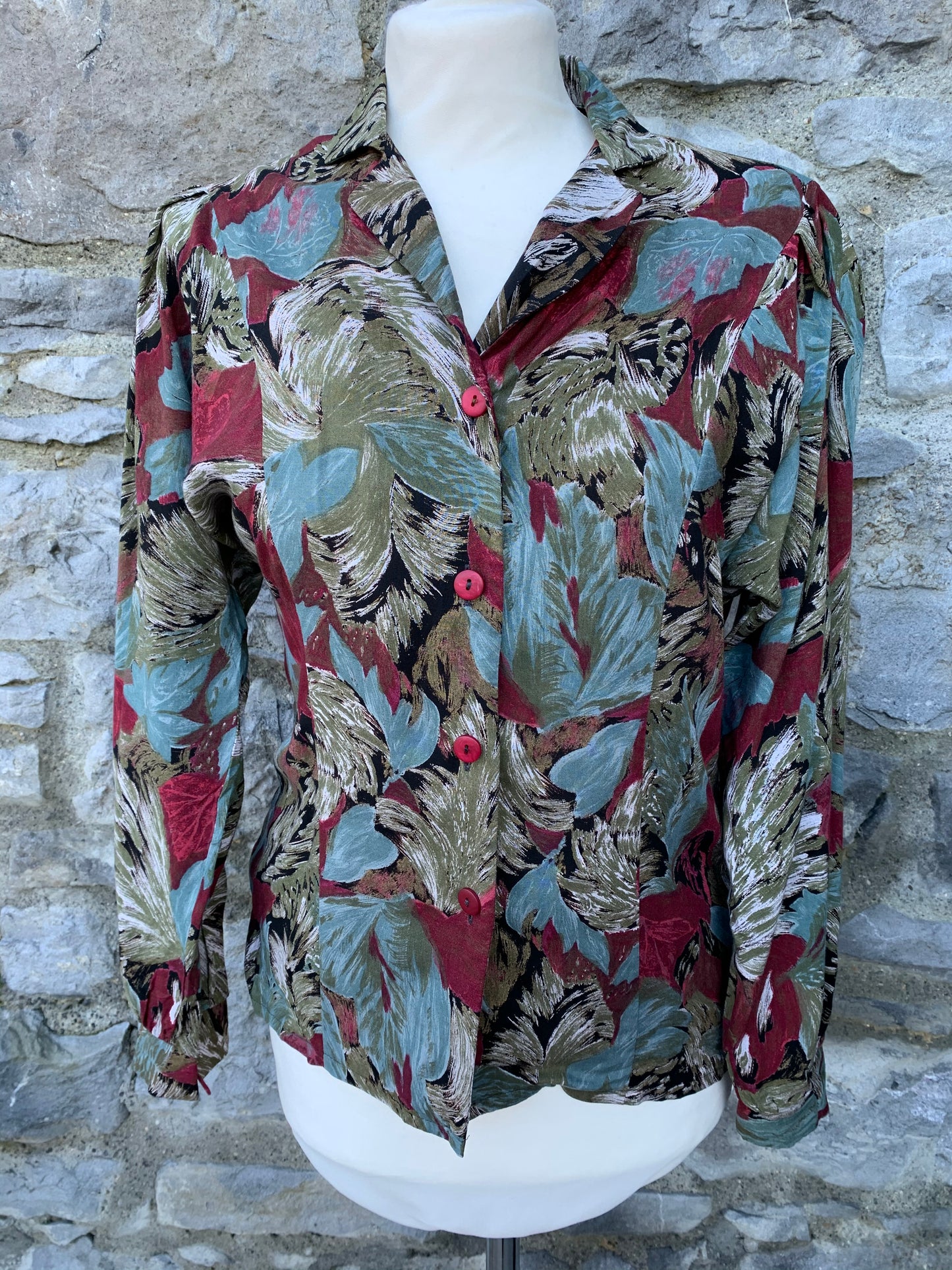 Additions maroon leaves blouse uk 10