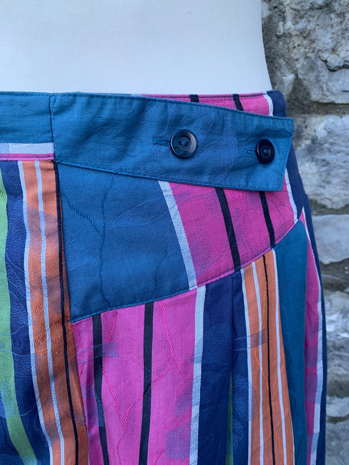 Malli Mari colourful stripes midi skirt uk 10-12