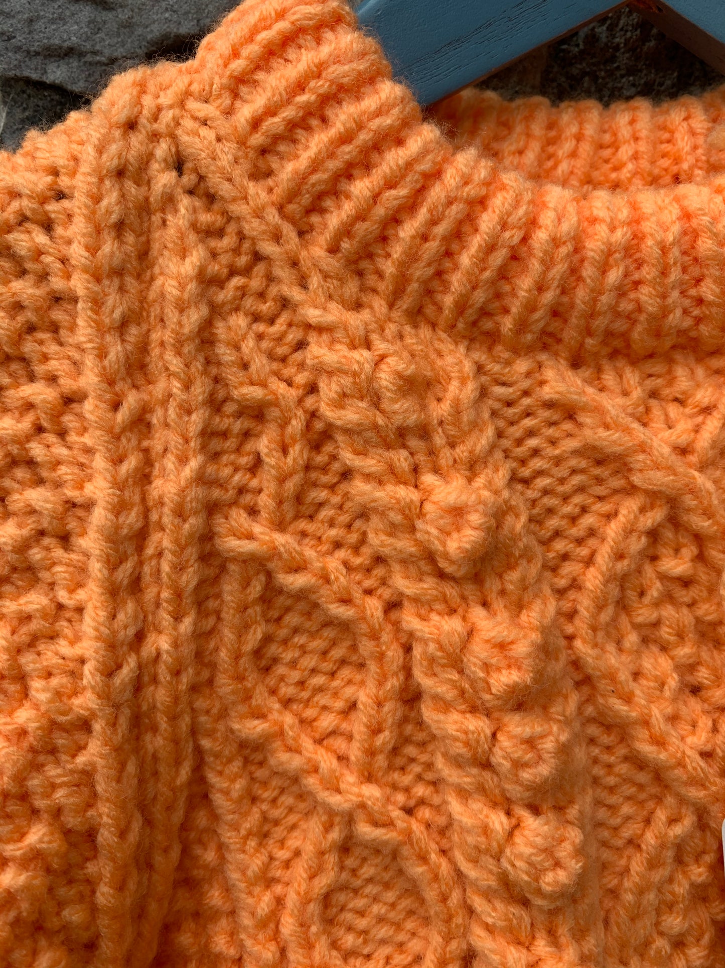 Peach Aran style jumper 5y (110cm)