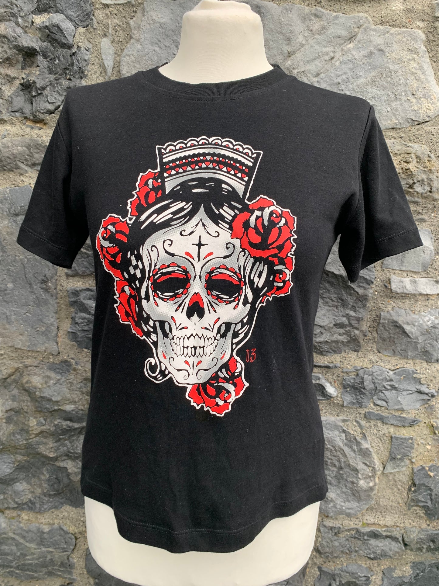 Sugar skull T-shirt uk 8-10