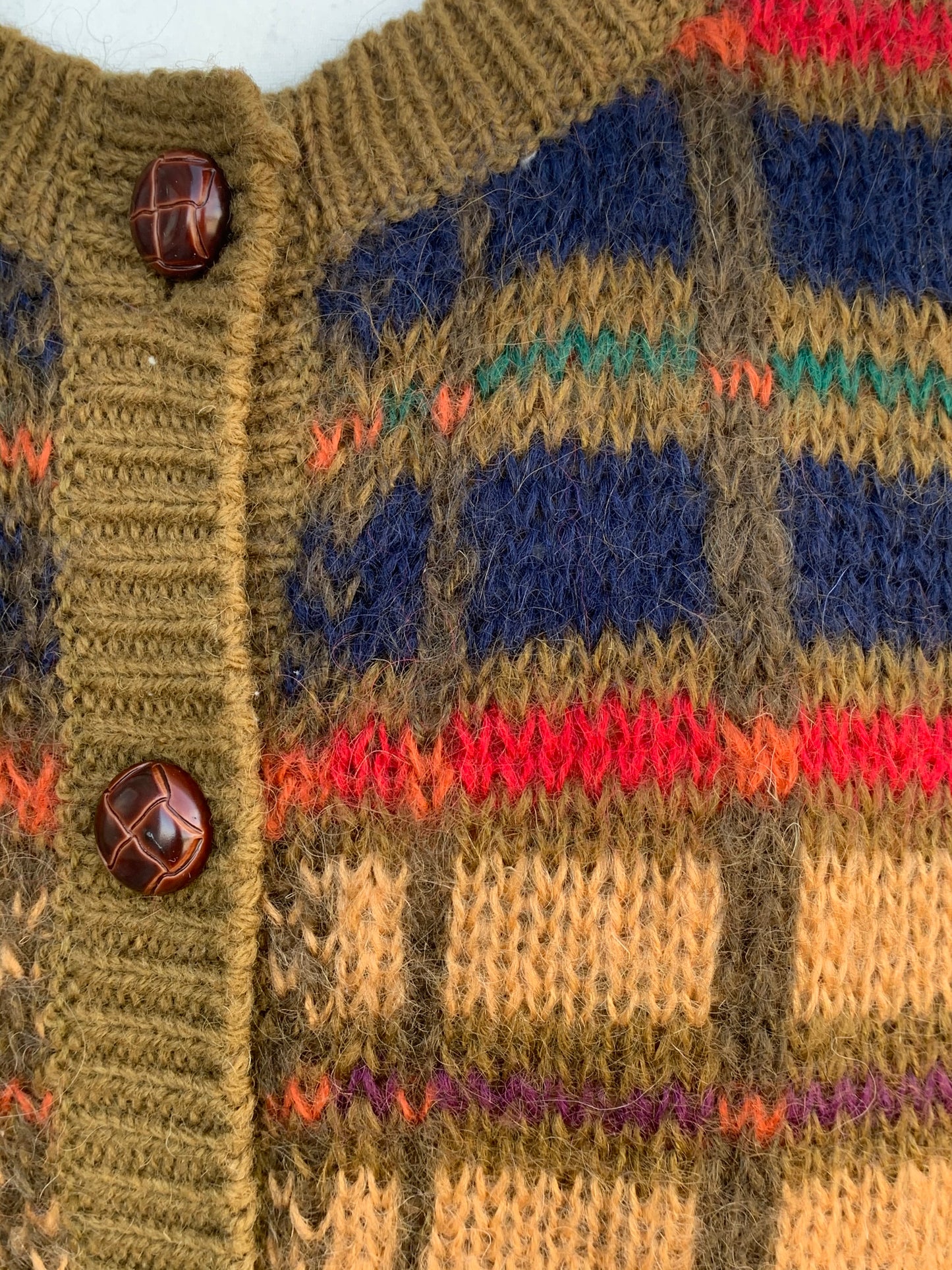 Design studio brown&red hairy cardigan uk 14