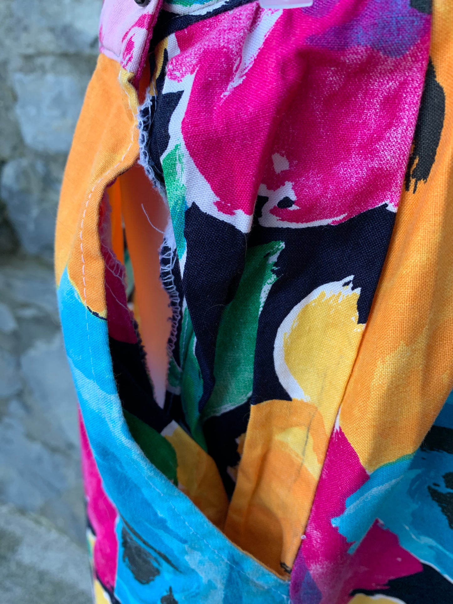 90s big flowers handmade skirt uk 14