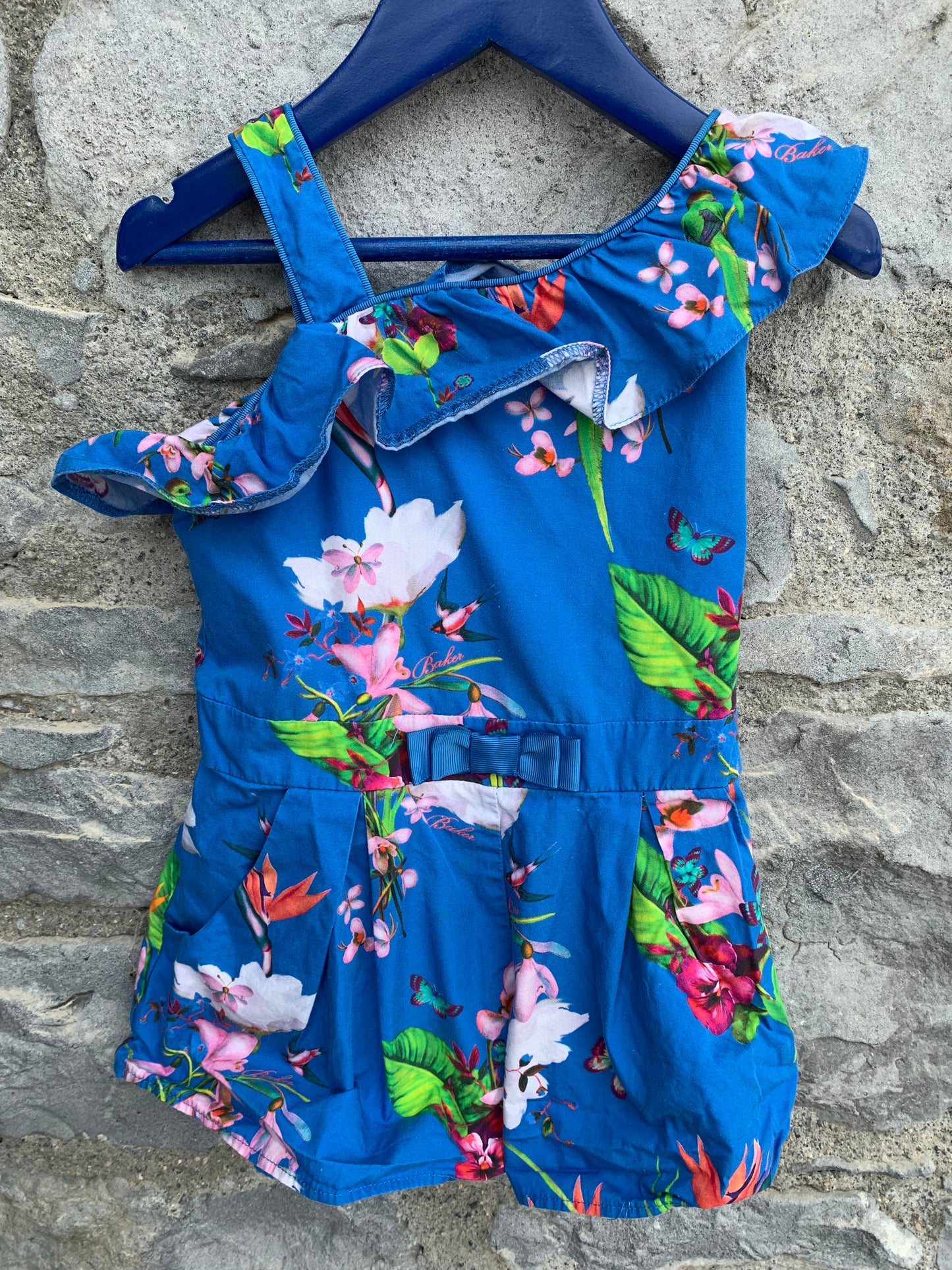 Blue floral jumpsuit 3-4y (98-104cm)