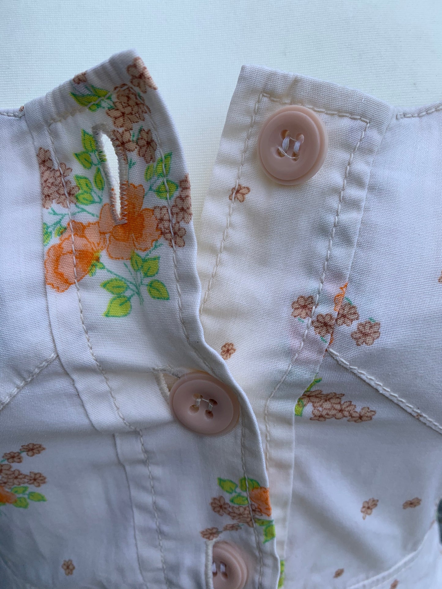 Dana 70s white dress with flowers uk 6