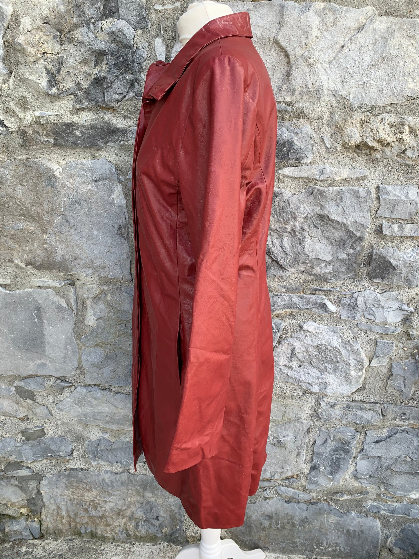 Red leather coat uk 10