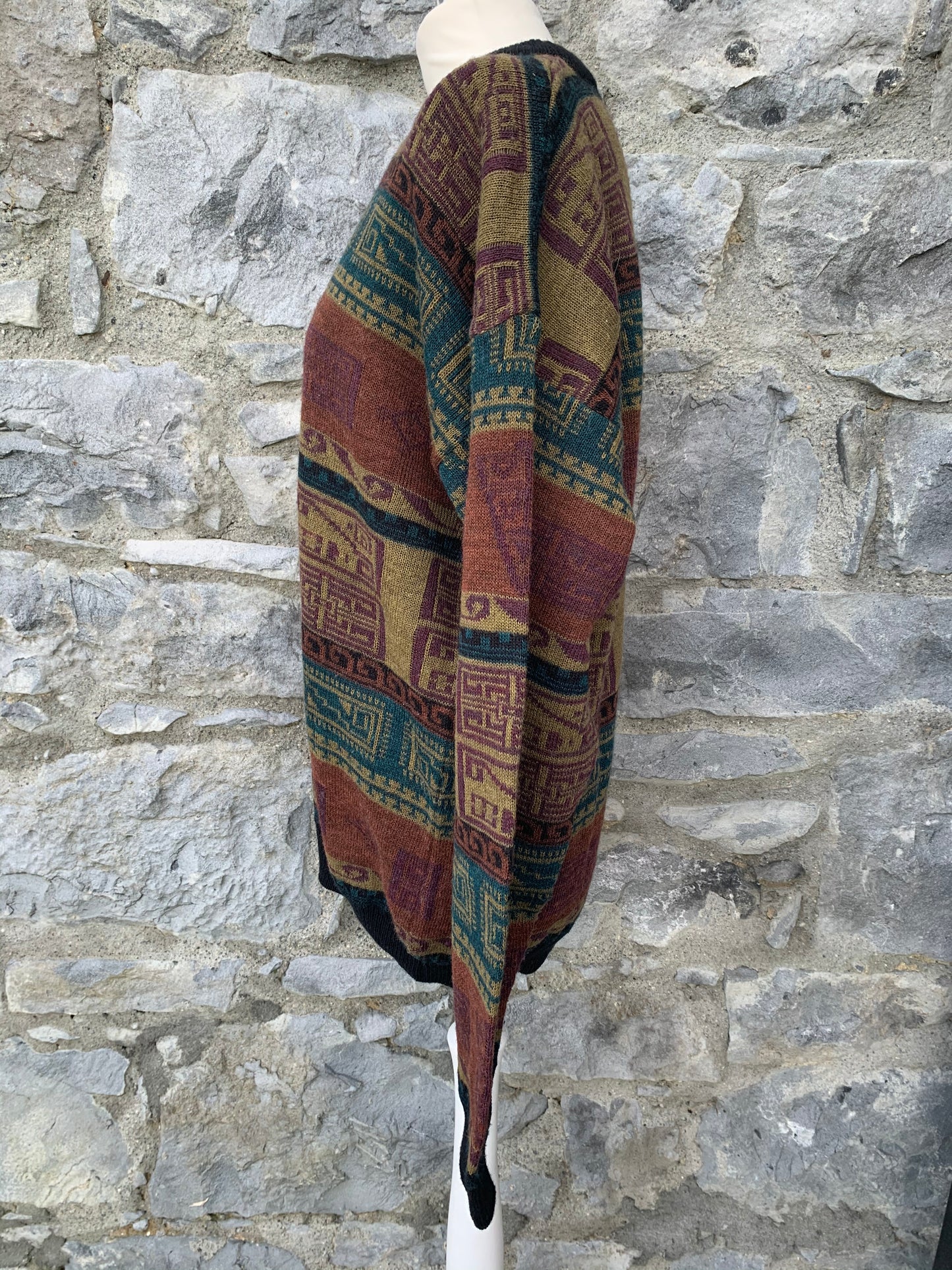 80s brown Aztec jumper M/L