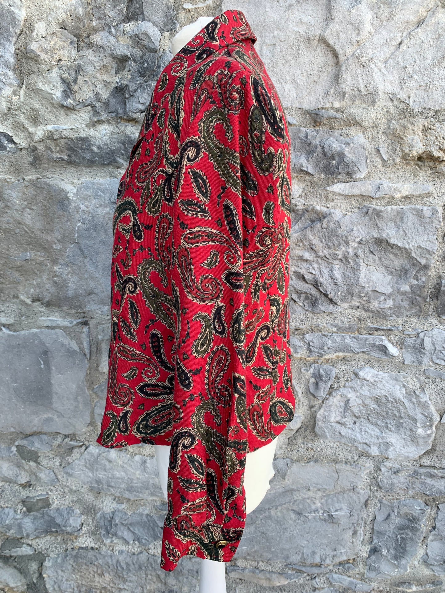 Eastex 80s red paisley shirt uk 10