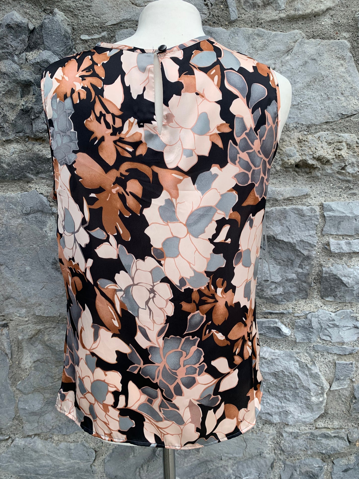 Brown floral top uk 12