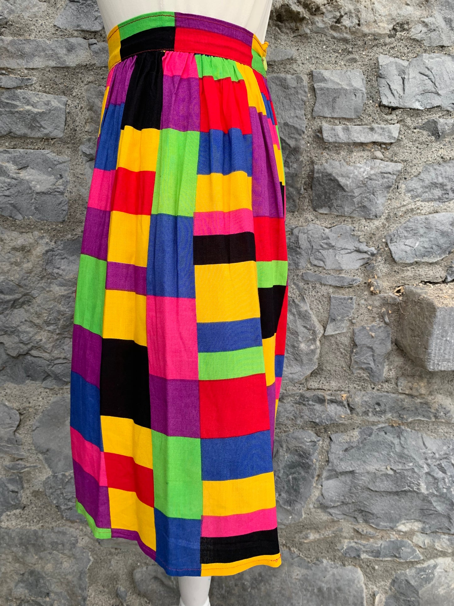 Colourful squares skirt uk 6