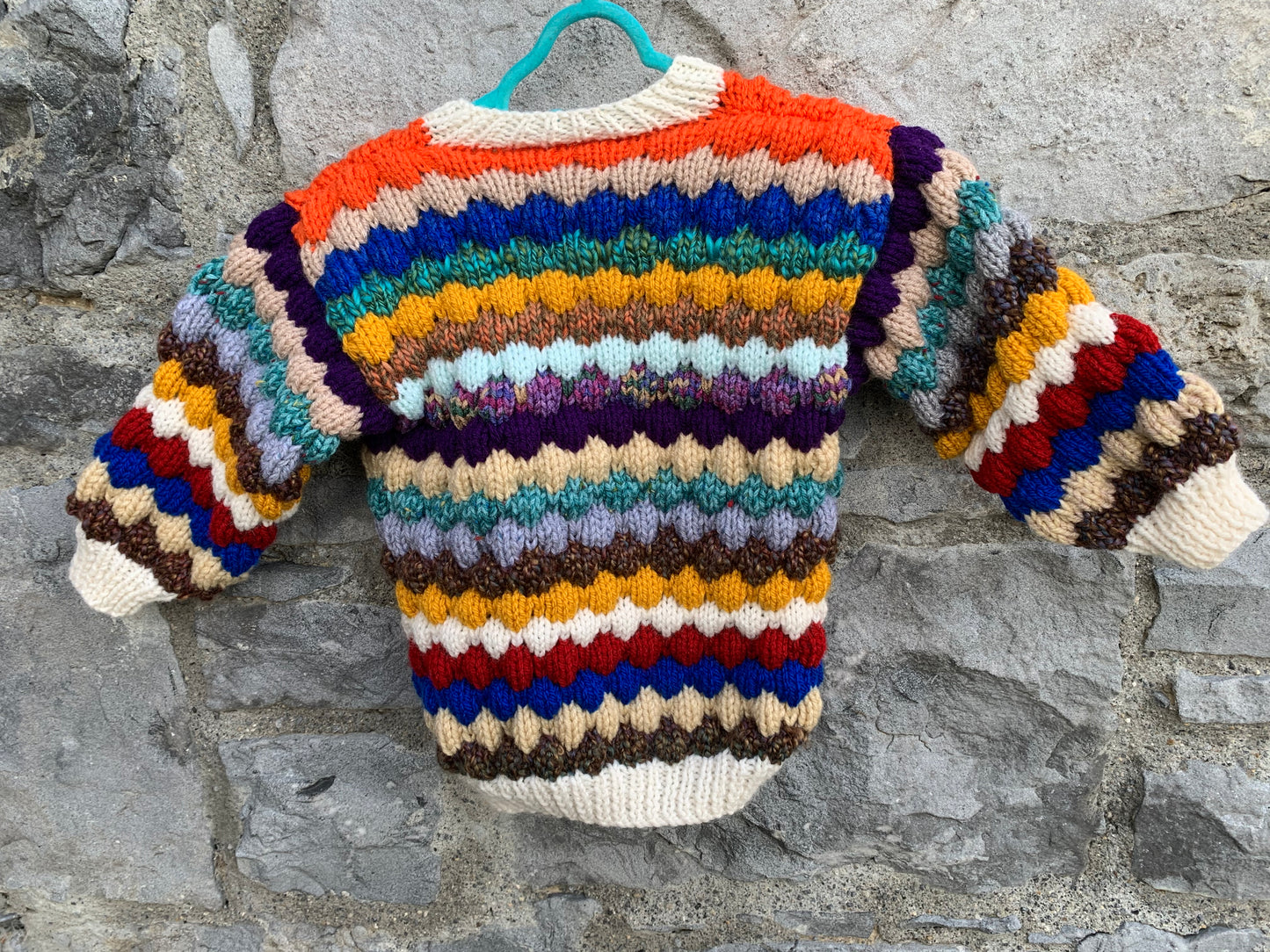 Chunky knit rainbow cardigan 2-3y (92-98cm)
