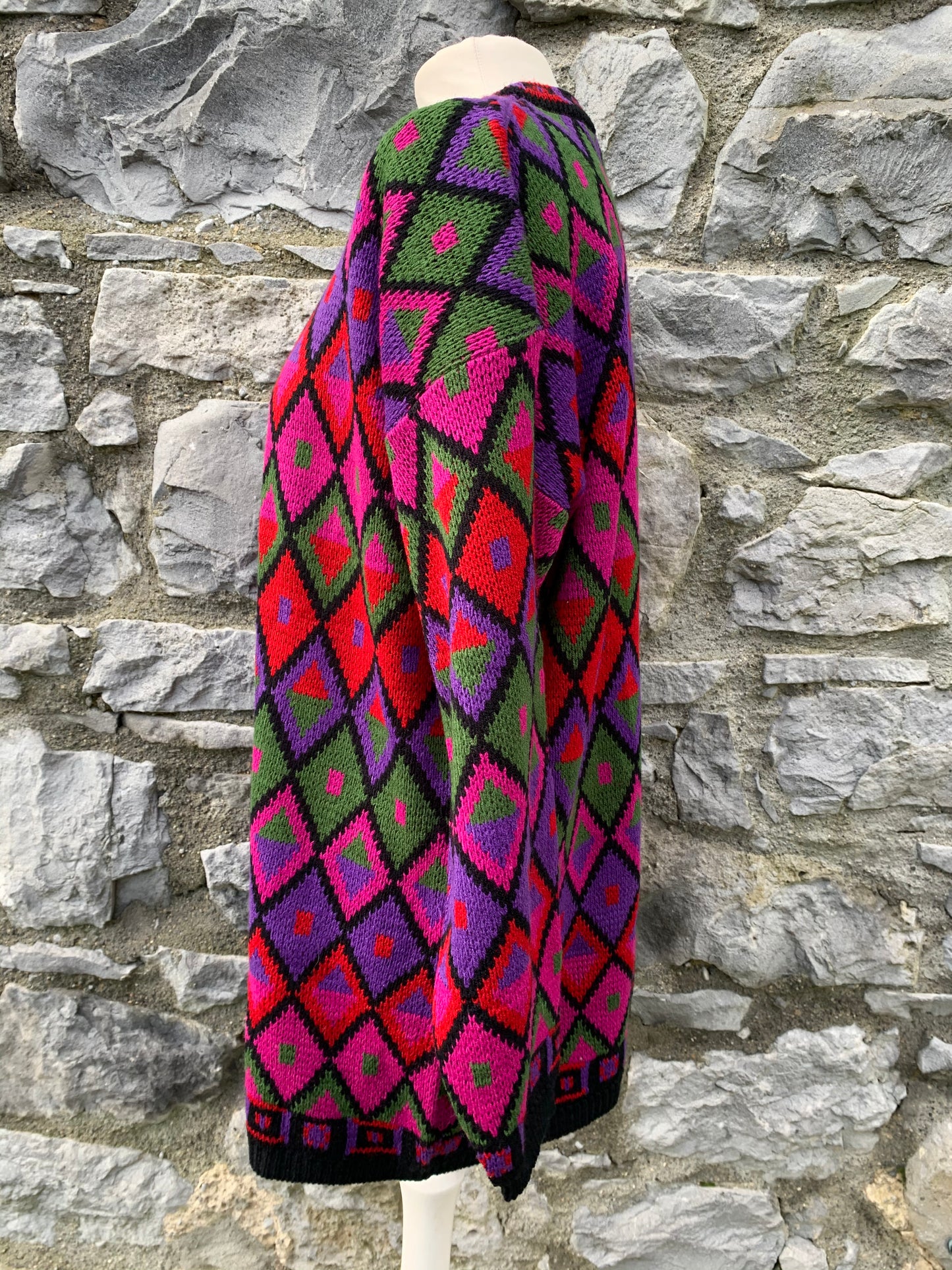 90s diamonds print jumper uk 12