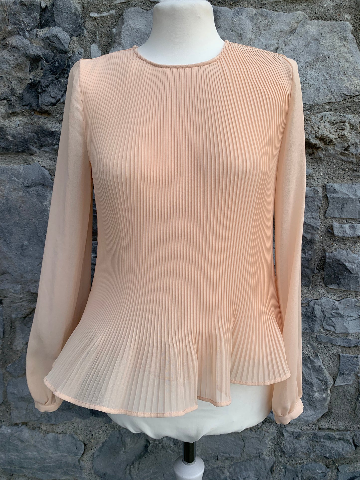 Peach pleated top uk 6
