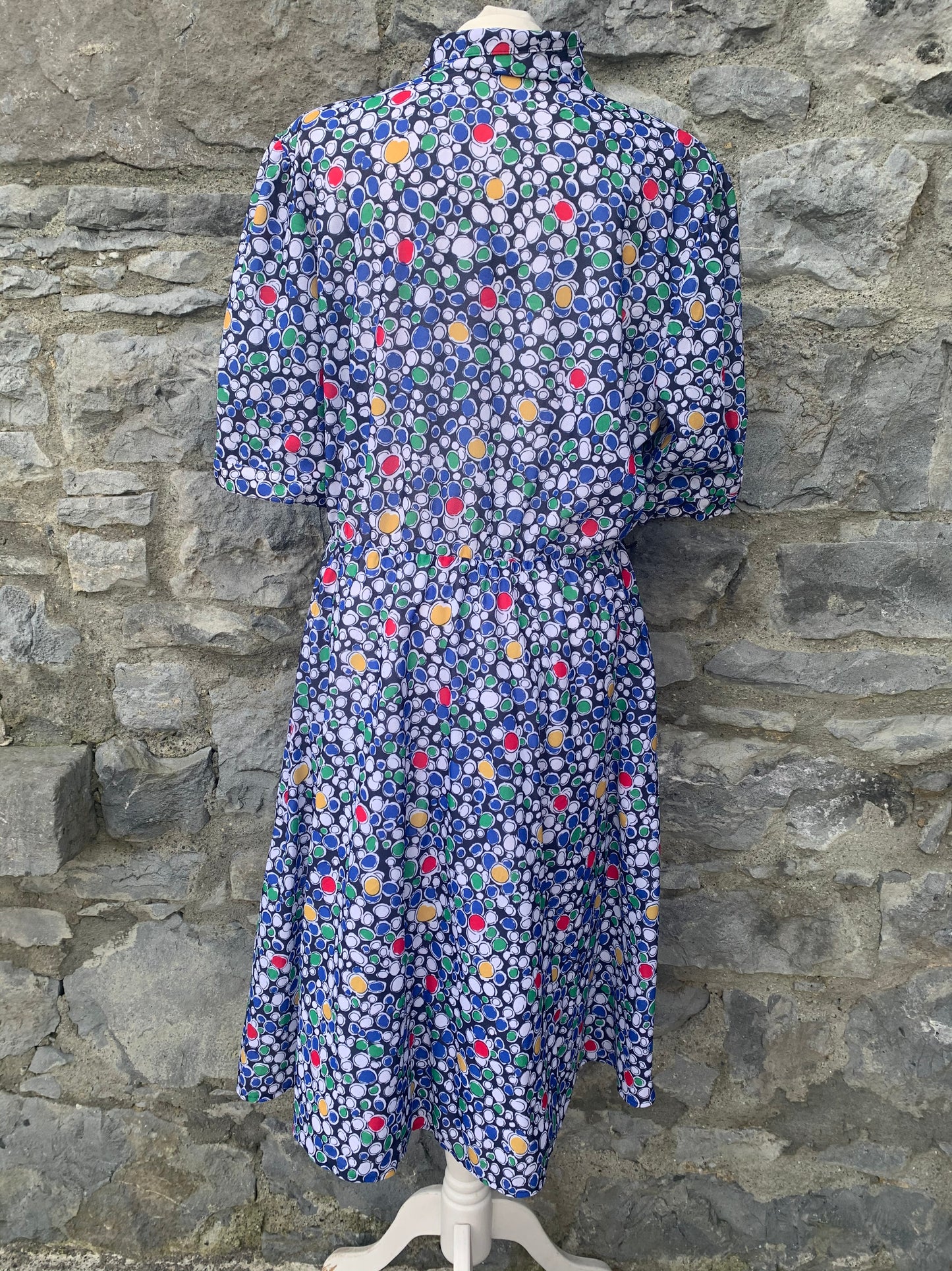 Creation 80s midi blue dress uk 14
