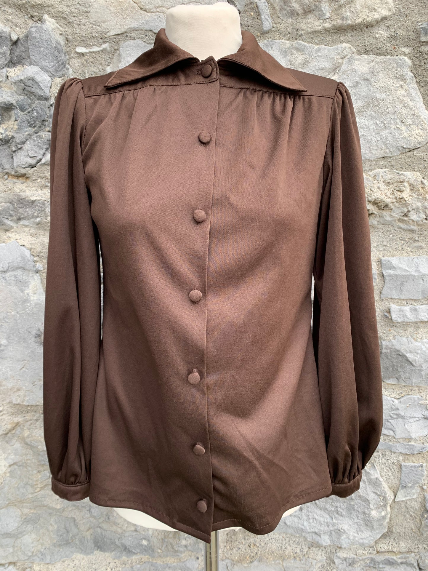 Brown shirt with a bow uk 8-10