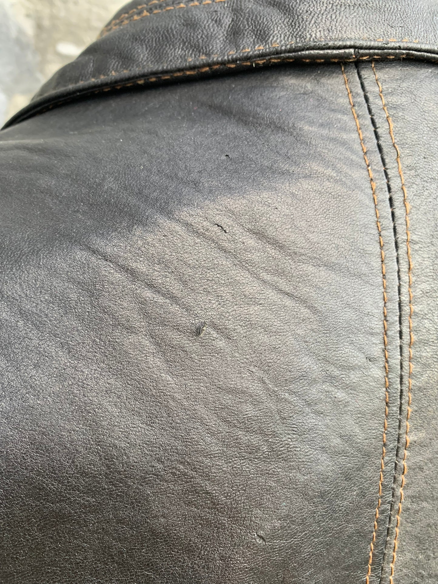 Black&brown leather jacket Large