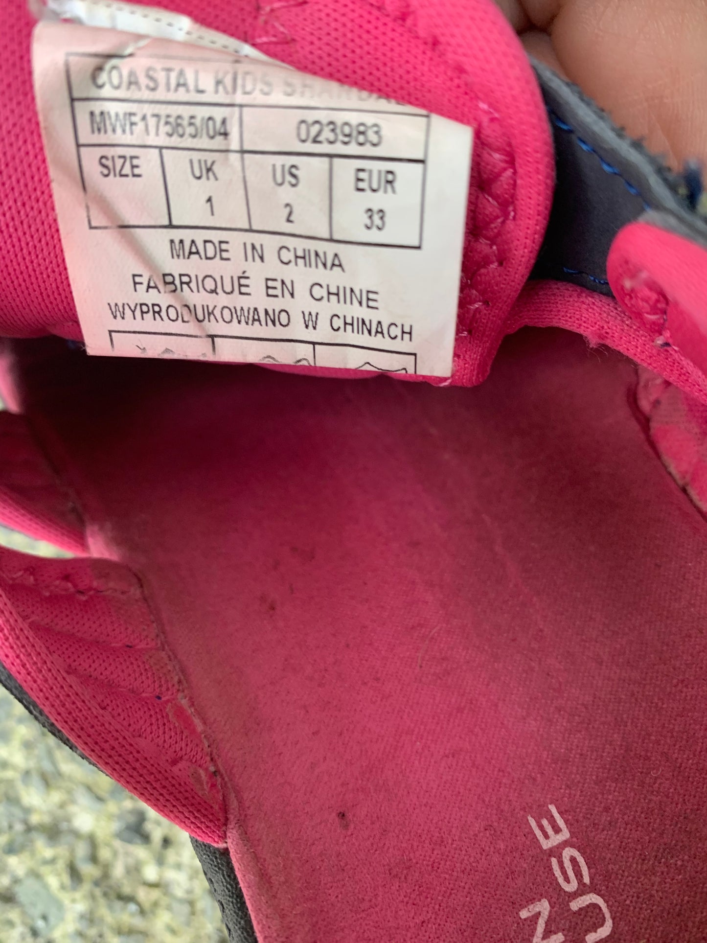 Grey&pink sandals uk 1 (eu 33)