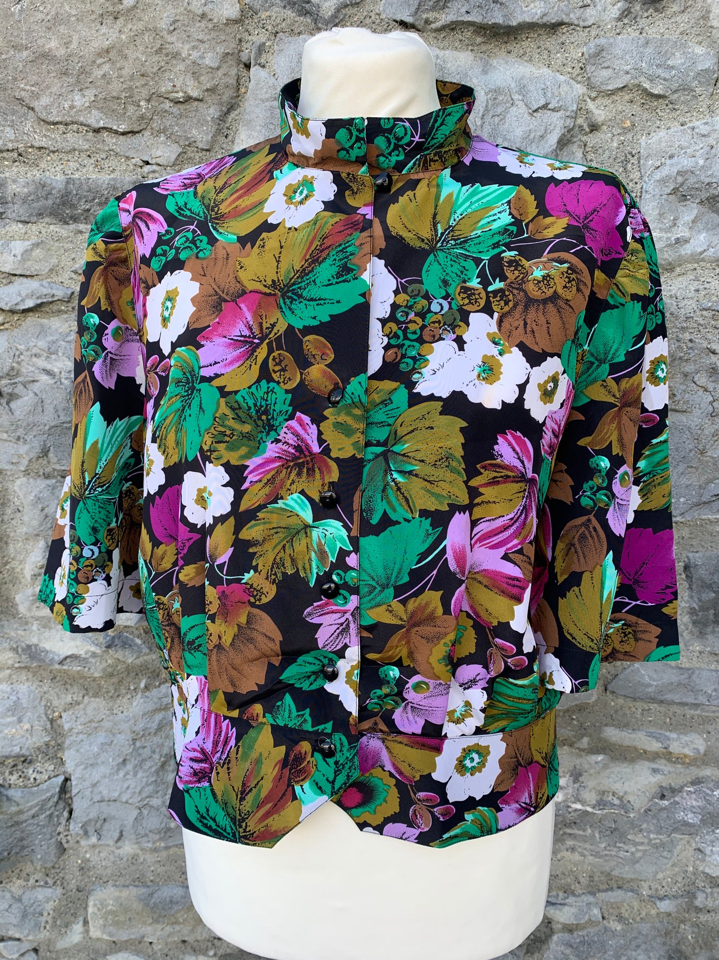 Flowers&leaves blouse uk 12