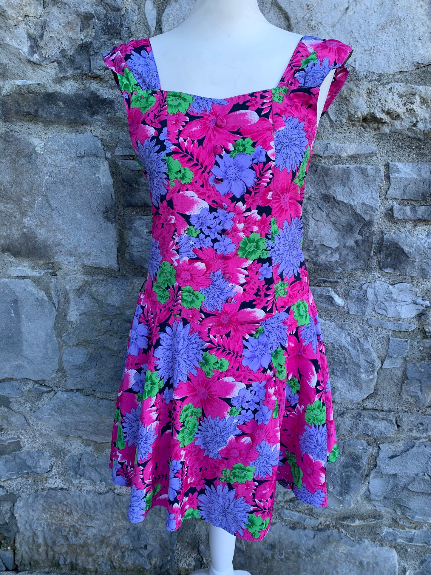 Natalie pink flowers skater dress uk 10