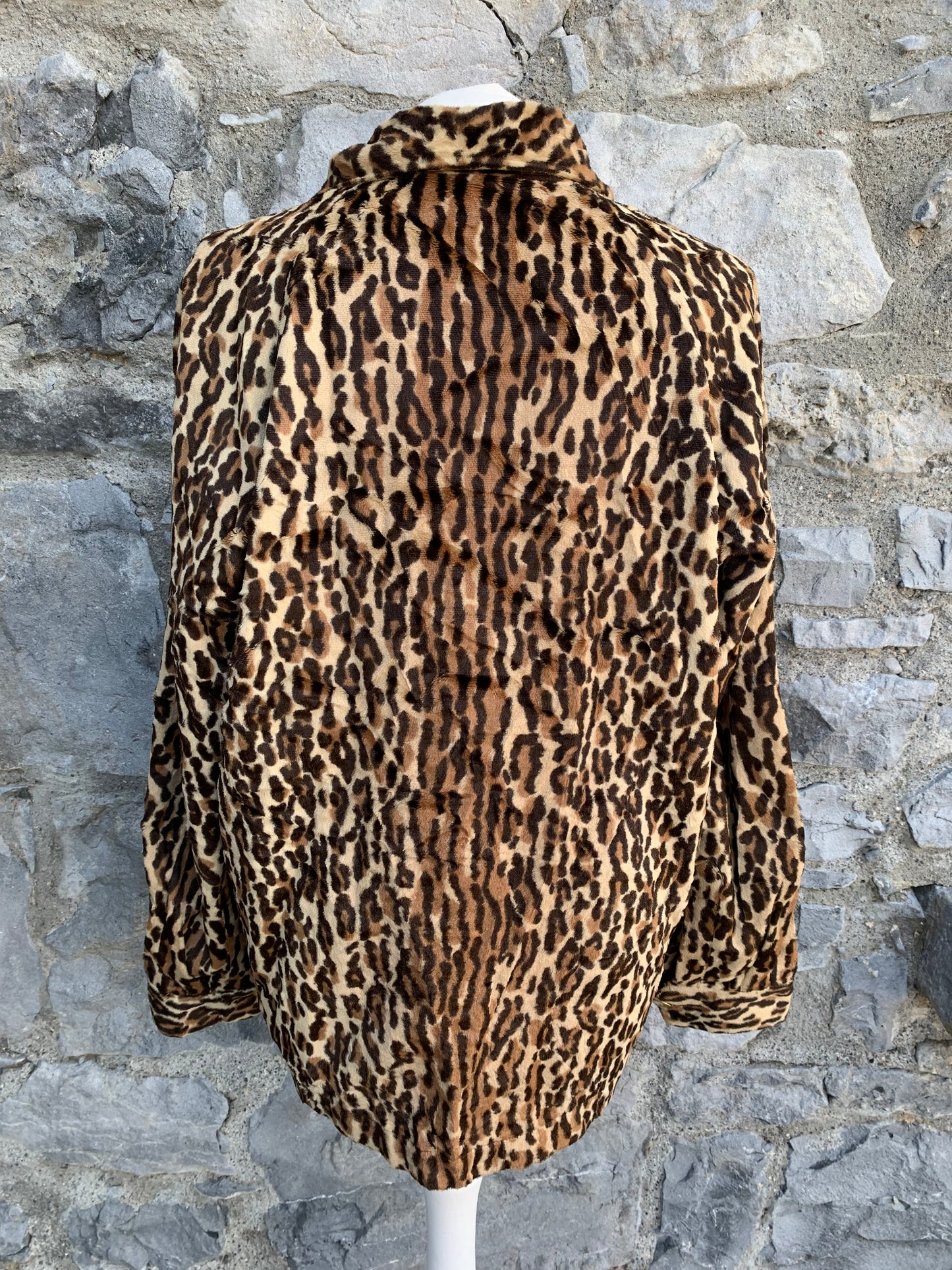 Leopard furry jacket uk 10-12