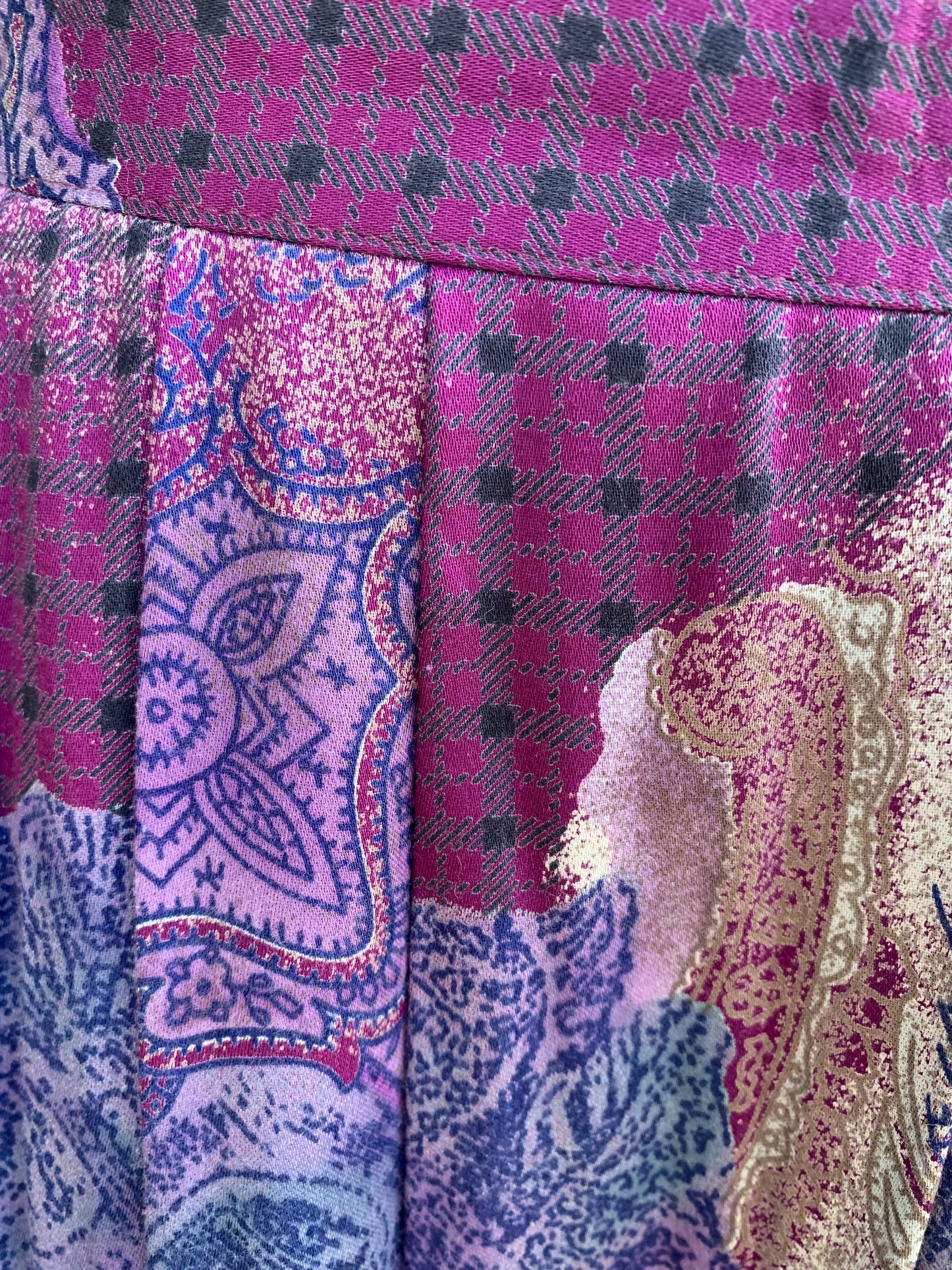 Klapper 80s purple paisley skirt uk 12