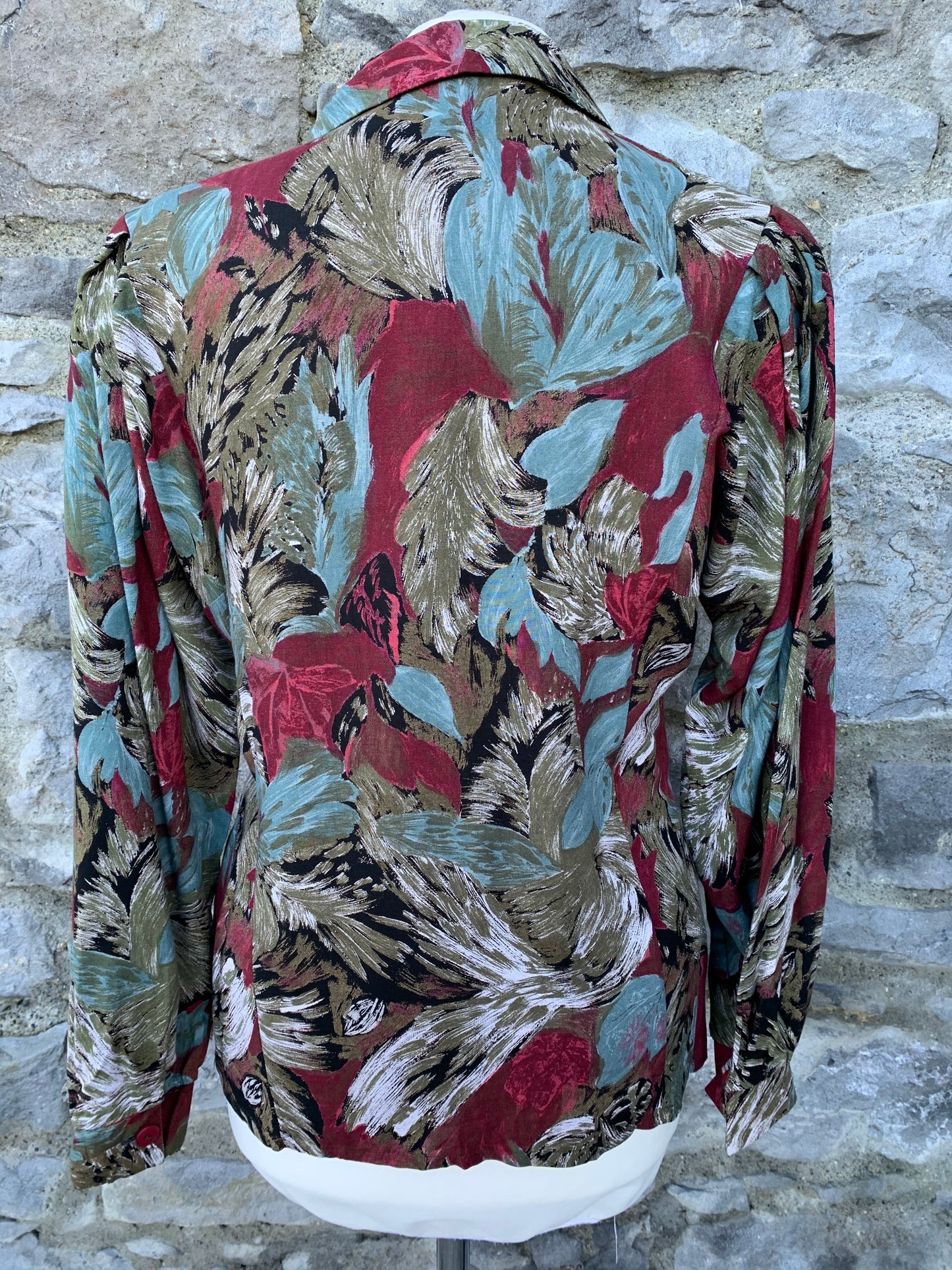 Additions maroon leaves blouse uk 10