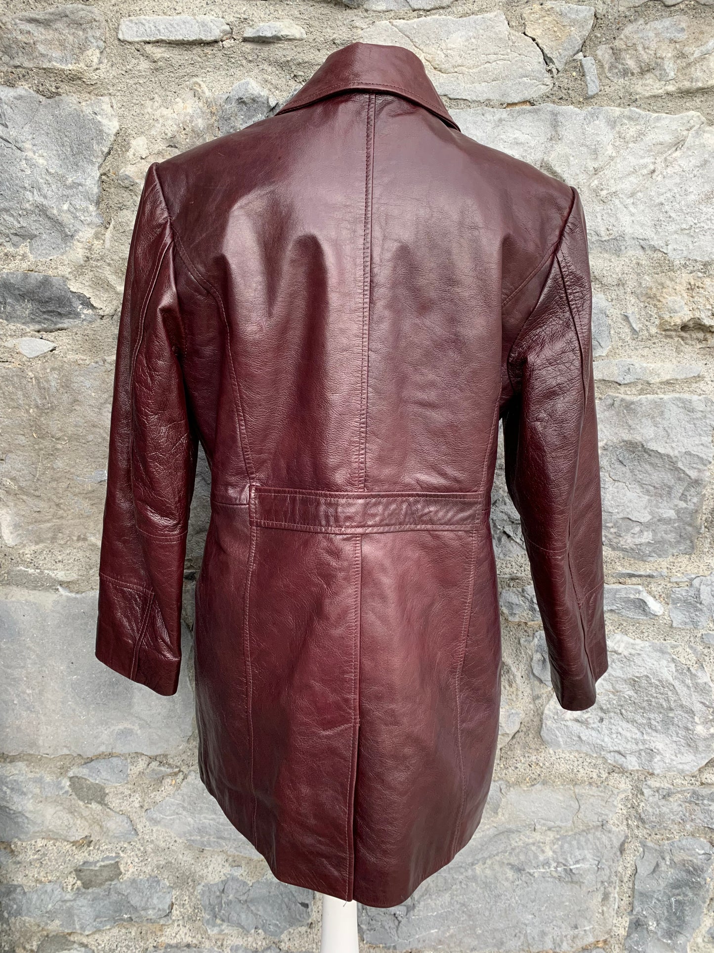 Maroon leather coat uk 10-12