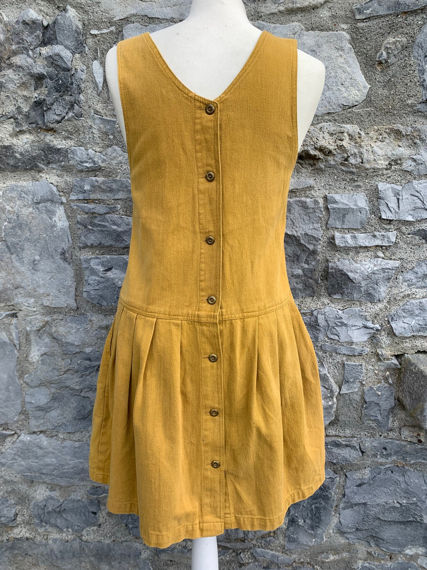 Mustard denim pinafore uk 8