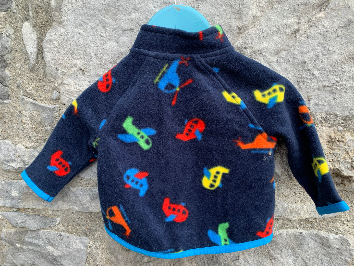 Navy airplanes fleece 0-3m (56-62cm)