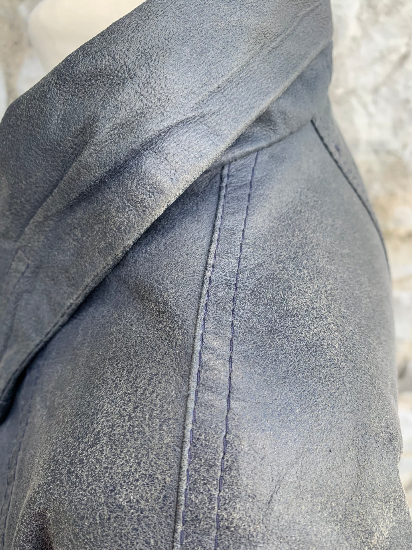 Fox&Model navy leather jacket Large